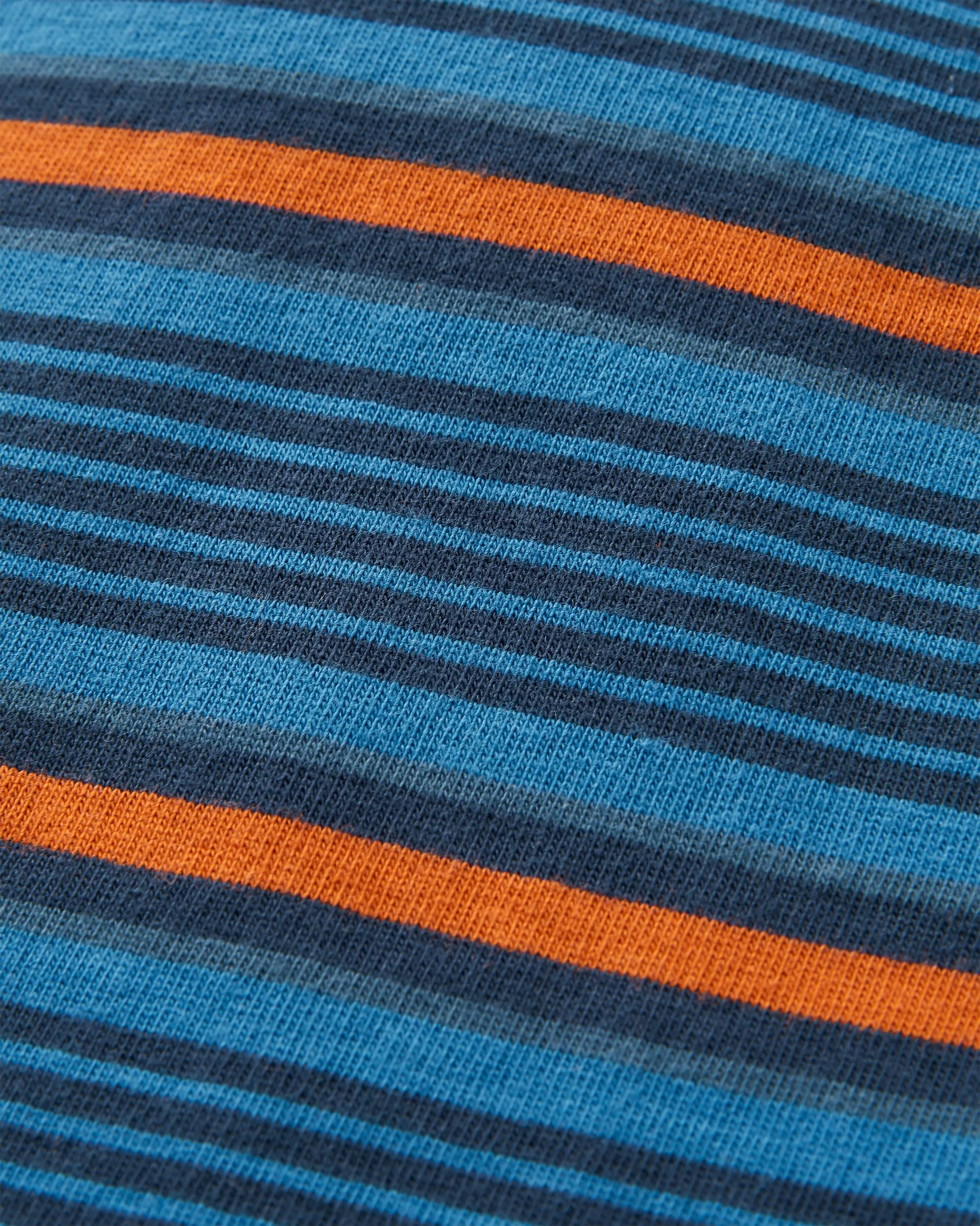 Retro Relaxed Fit T-Shirt - Azure Blue Multi Stripe - Image 4
