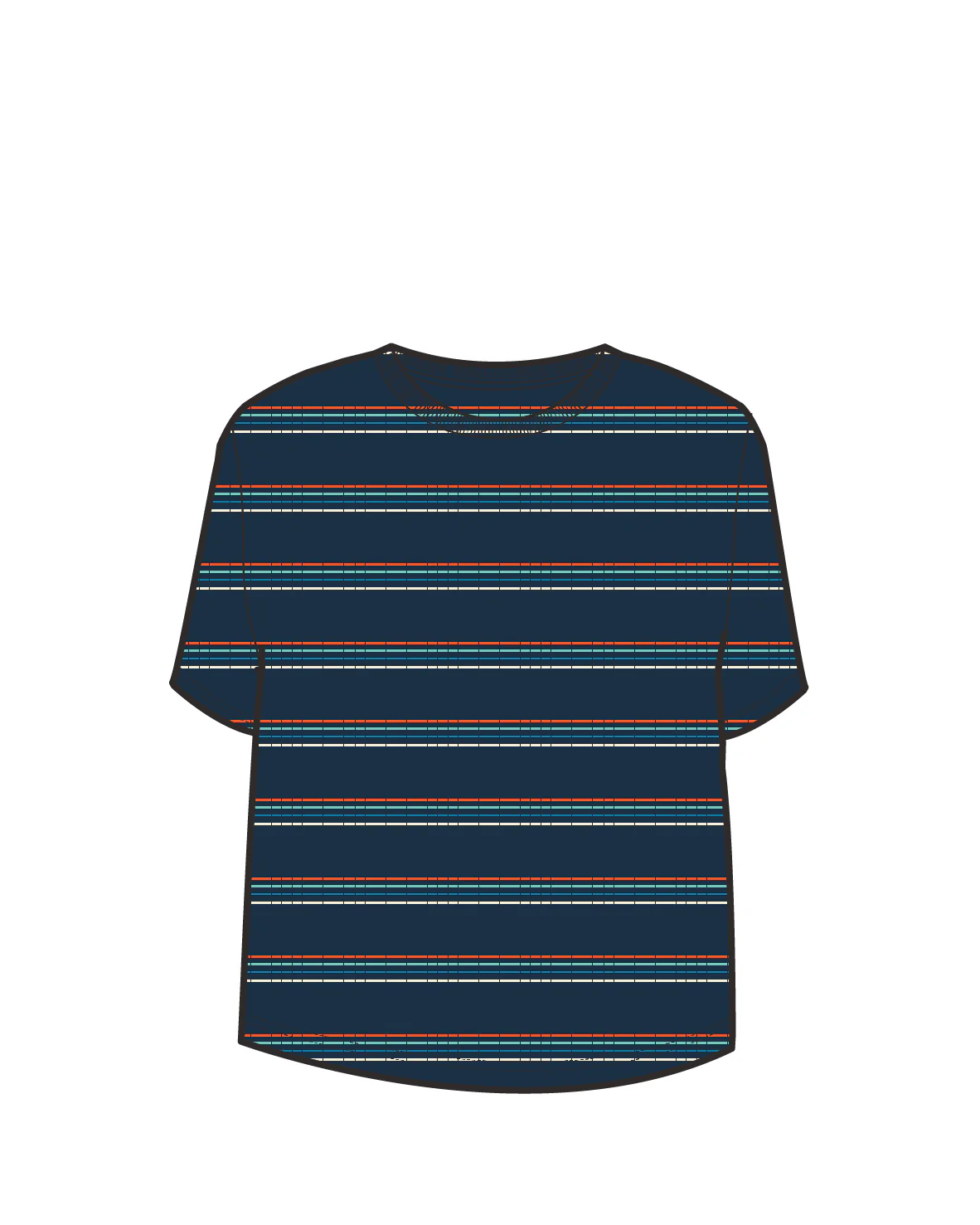 Retro Vibes Organic Cotton T-Shirt - Black Multi Stripe - Image 7