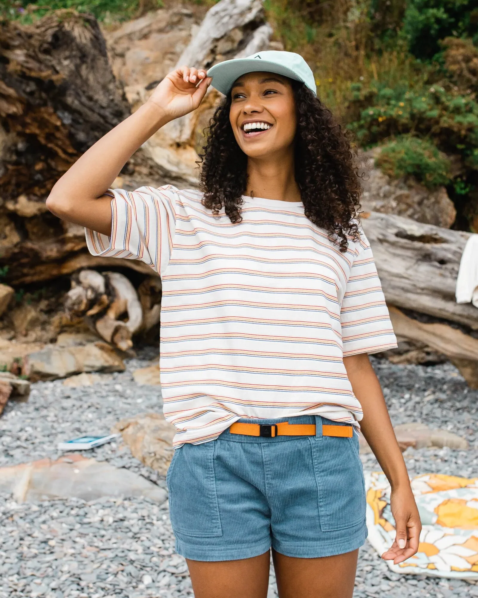 Retro Vibes Organic Cotton T-Shirt - Retro Stripe - Image 3