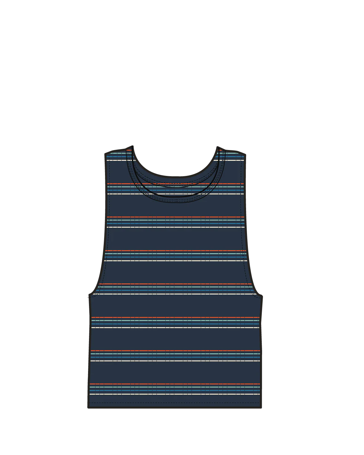 Retro Vibes Vest - Black Multi Stripe - Image 7