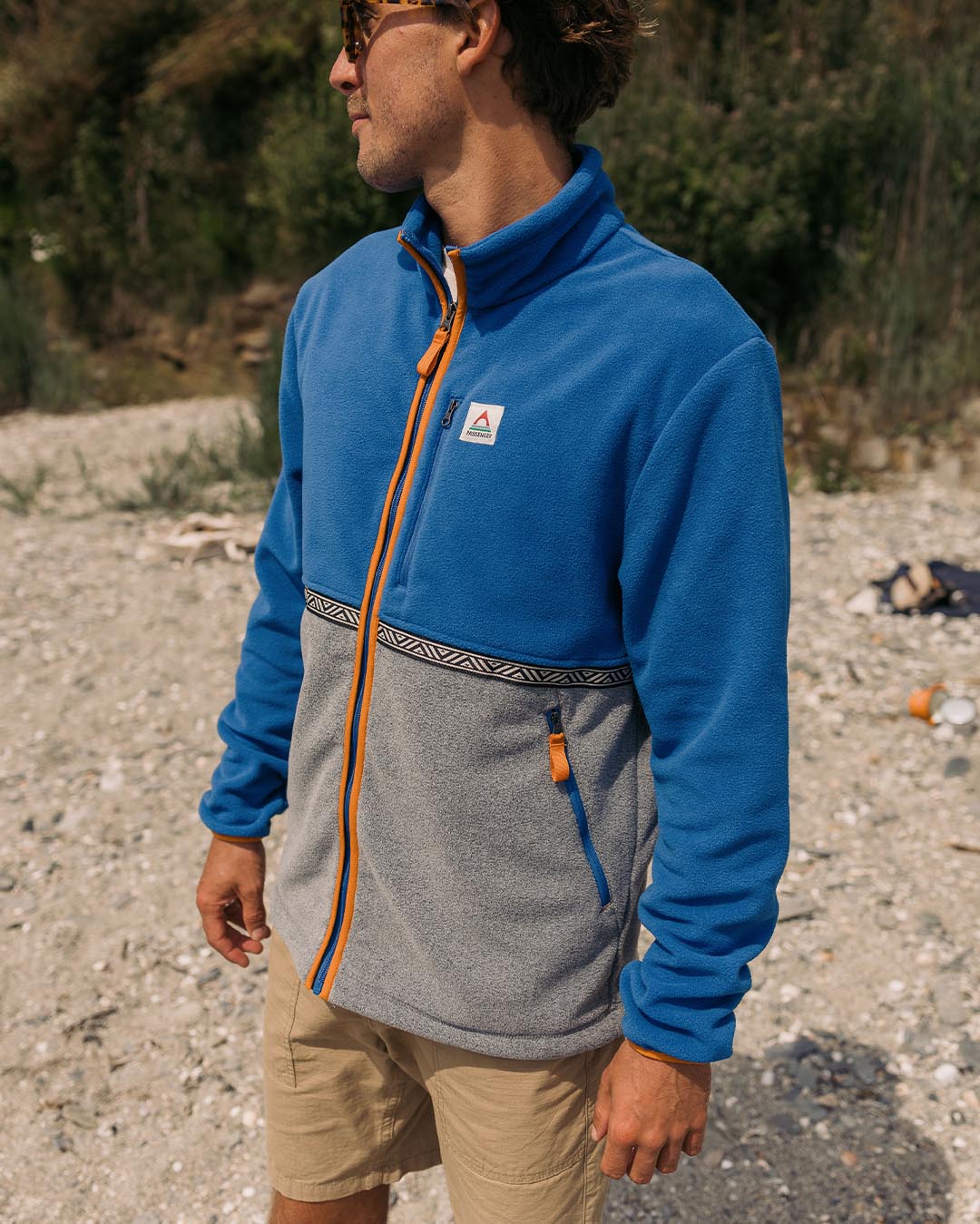 Ridge Full Zip Polar Fleece - True Blue/Grey Marl - Image 2