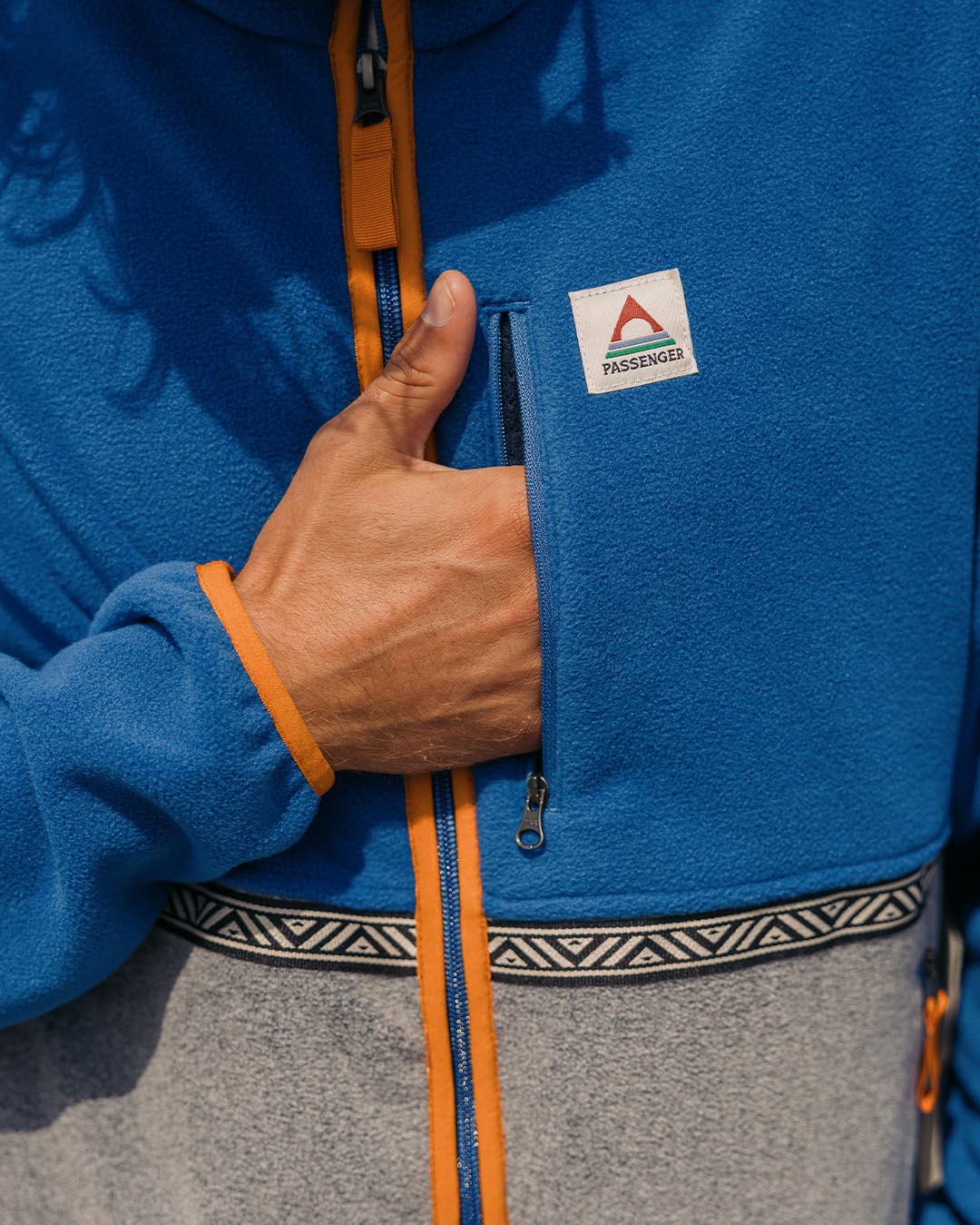 Ridge Full Zip Polar Fleece - True Blue/Grey Marl - Image 5