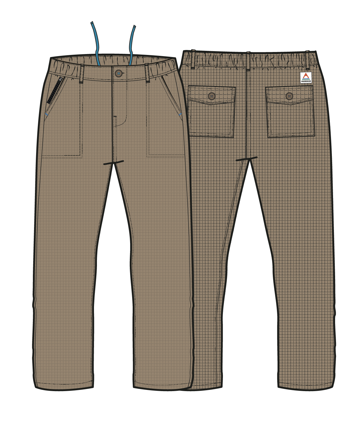 Rif-Raf Organic Cotton Ripstop Trouser - Biscuit - Image 13