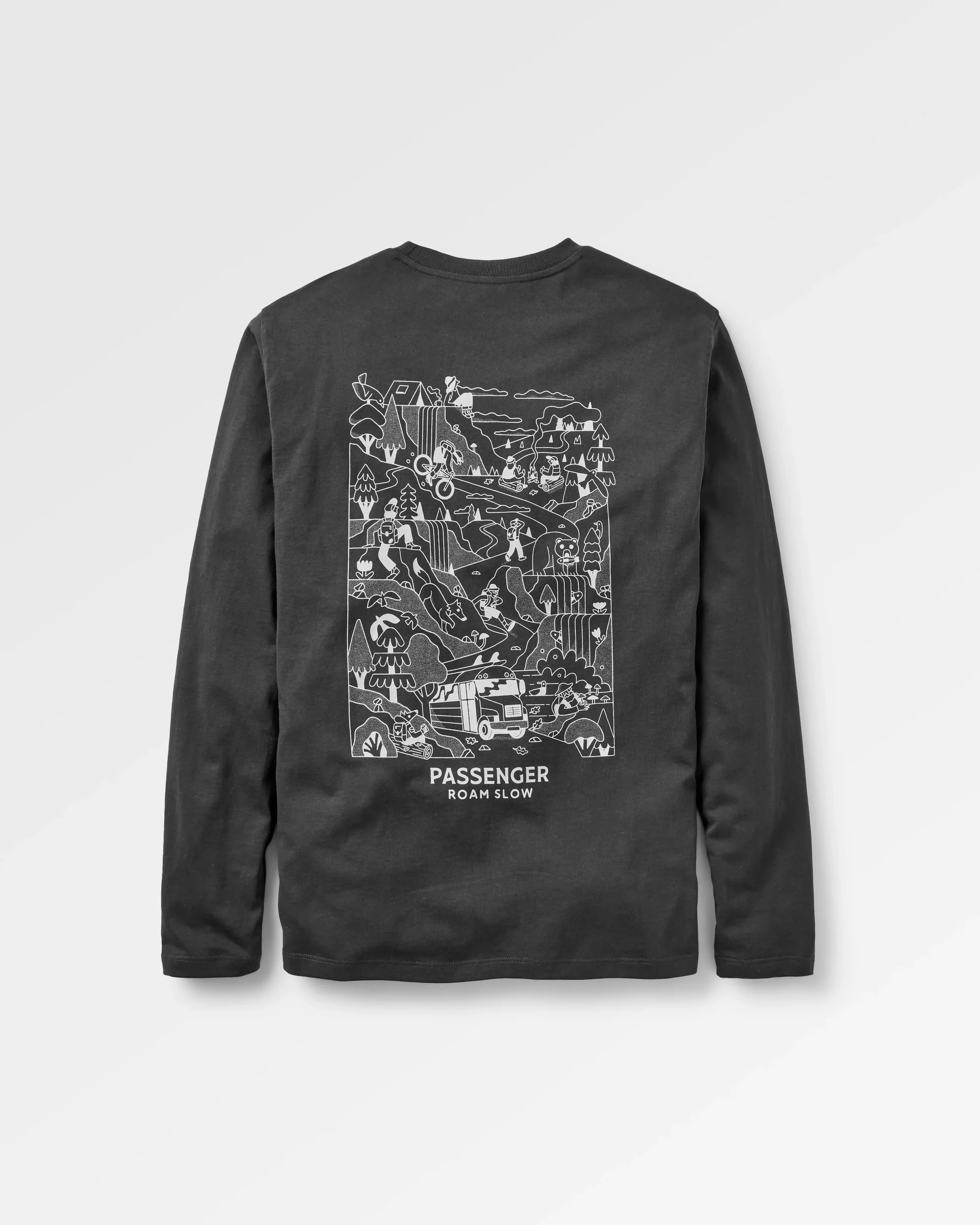 Roam Slow Men's LS T-Shirt - Black - Image 2