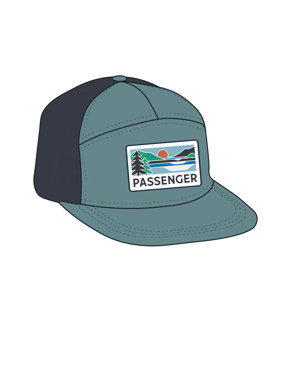 Roamer 7 Panel Organic Cotton Trucker Cap - Arctic - Image 7