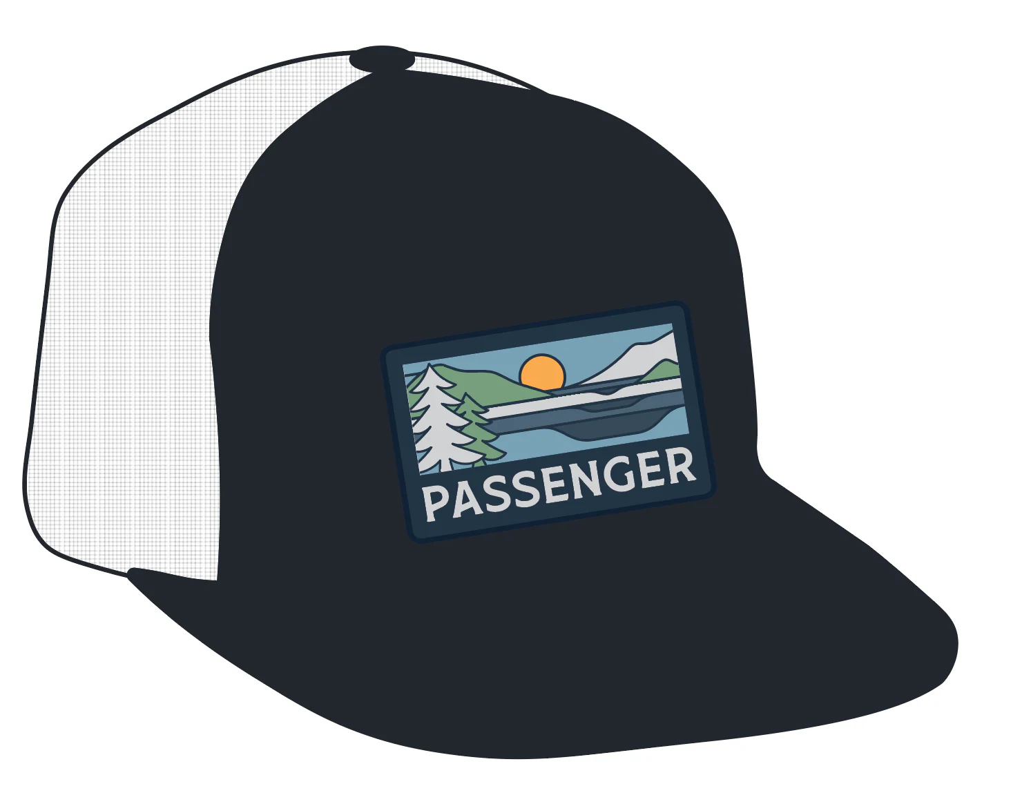 Roamer 7 Panel Organic Cotton Trucker Cap - Phantom Black - Image 5