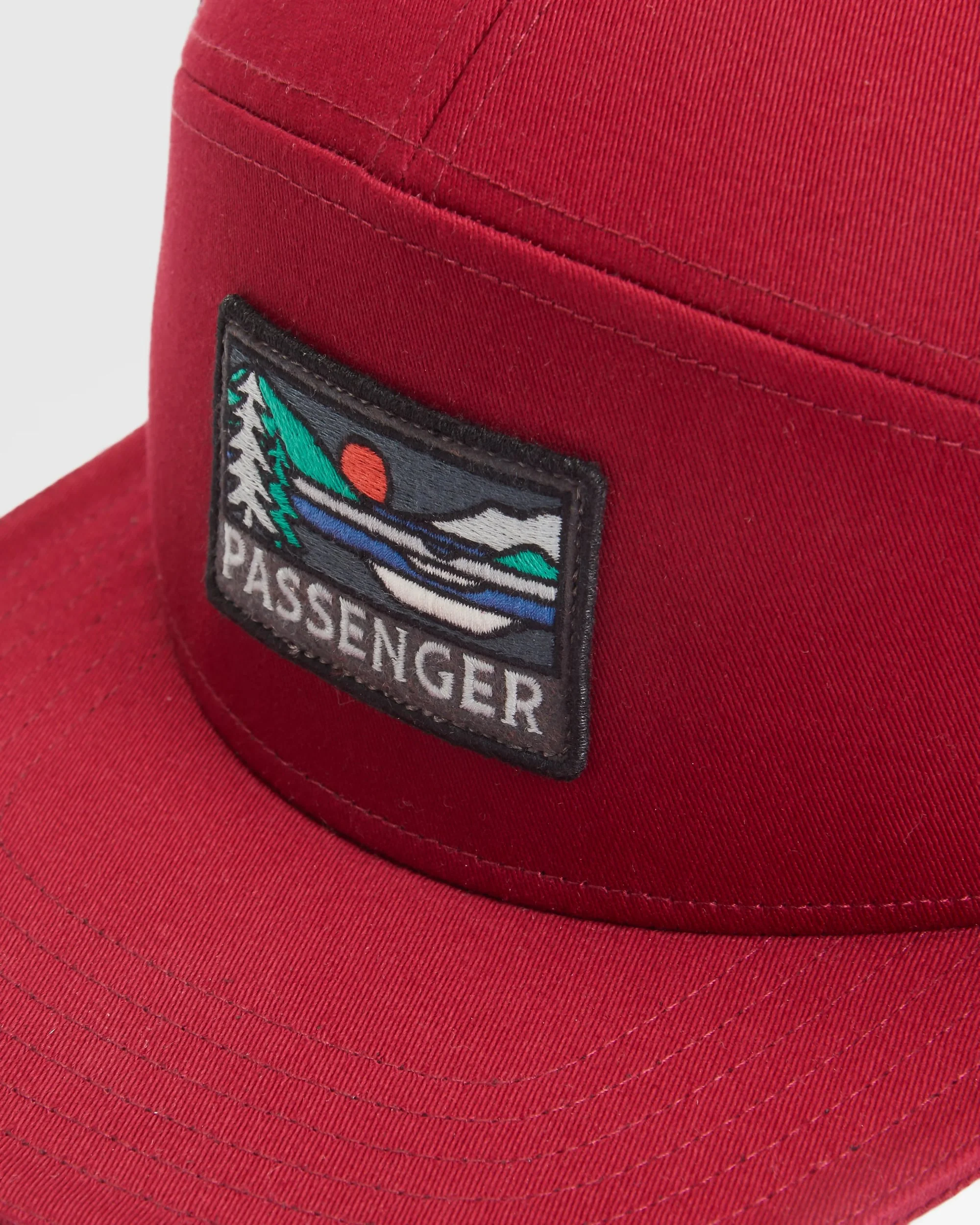 Roamer 7 Panel Organic Cotton Trucker Cap - Wine - Image 3