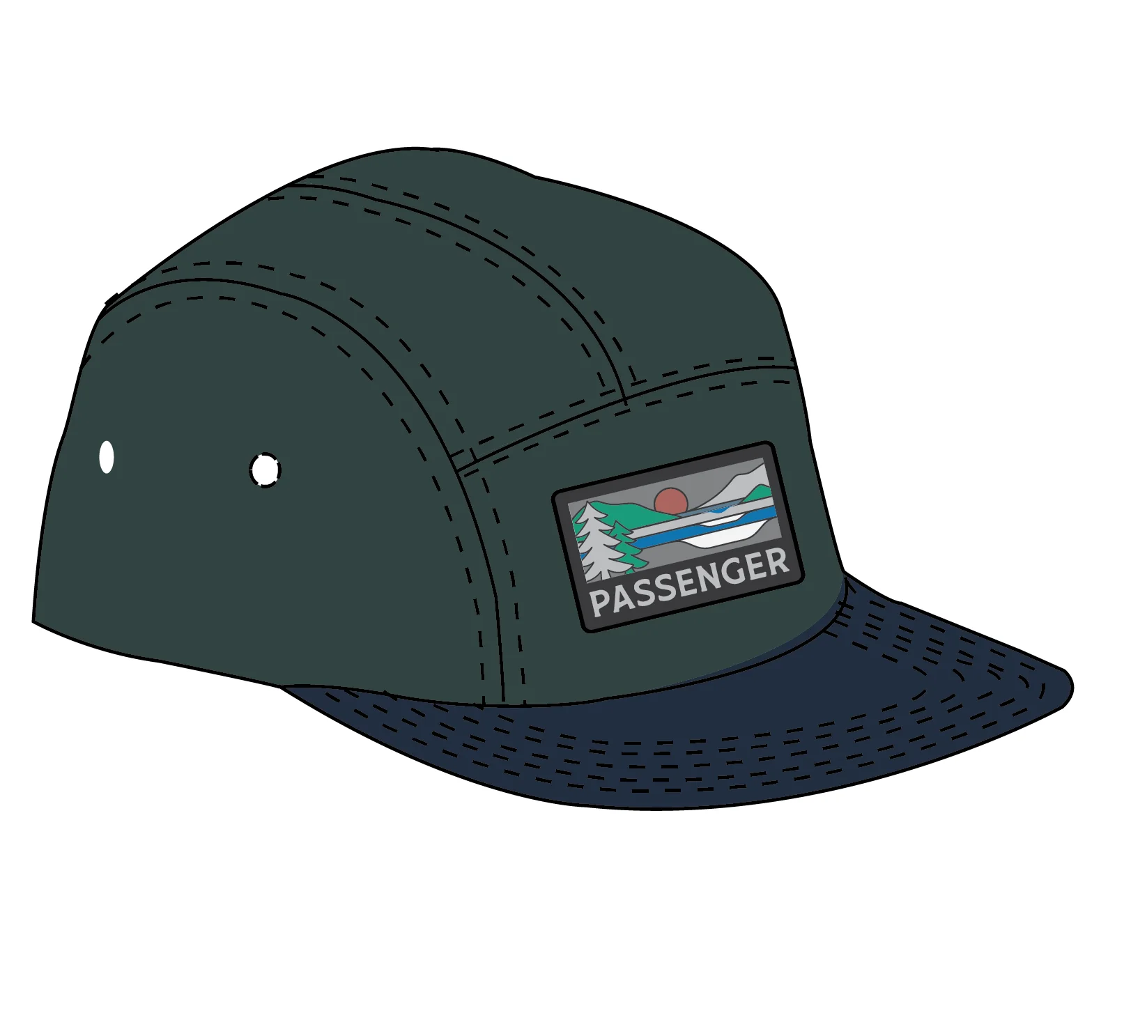 Roamer 5 Panel Cap - Dark Fern - Image 5