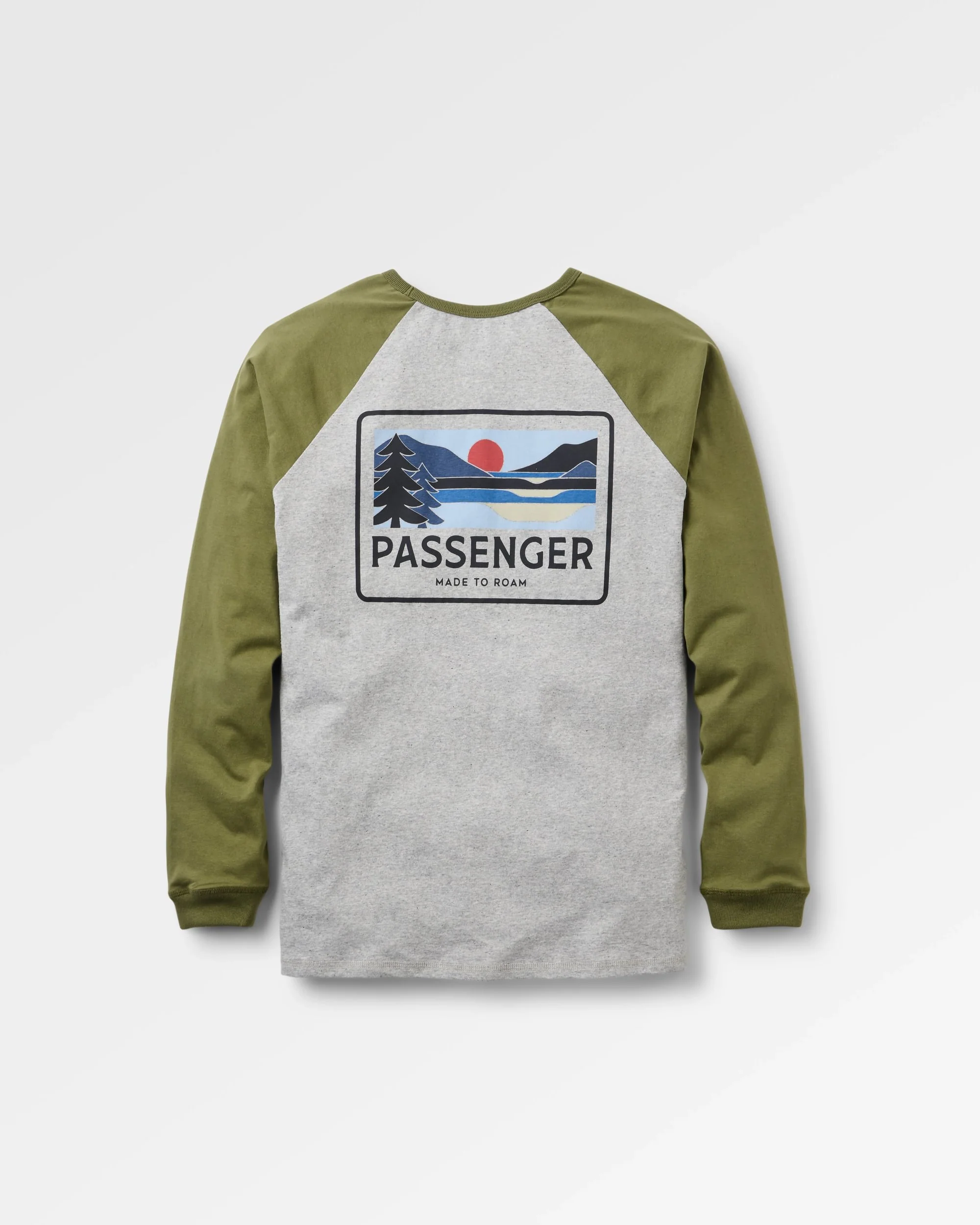 Roamer Raglan LS T-Shirt - Khaki/Grey Marl - Image 2
