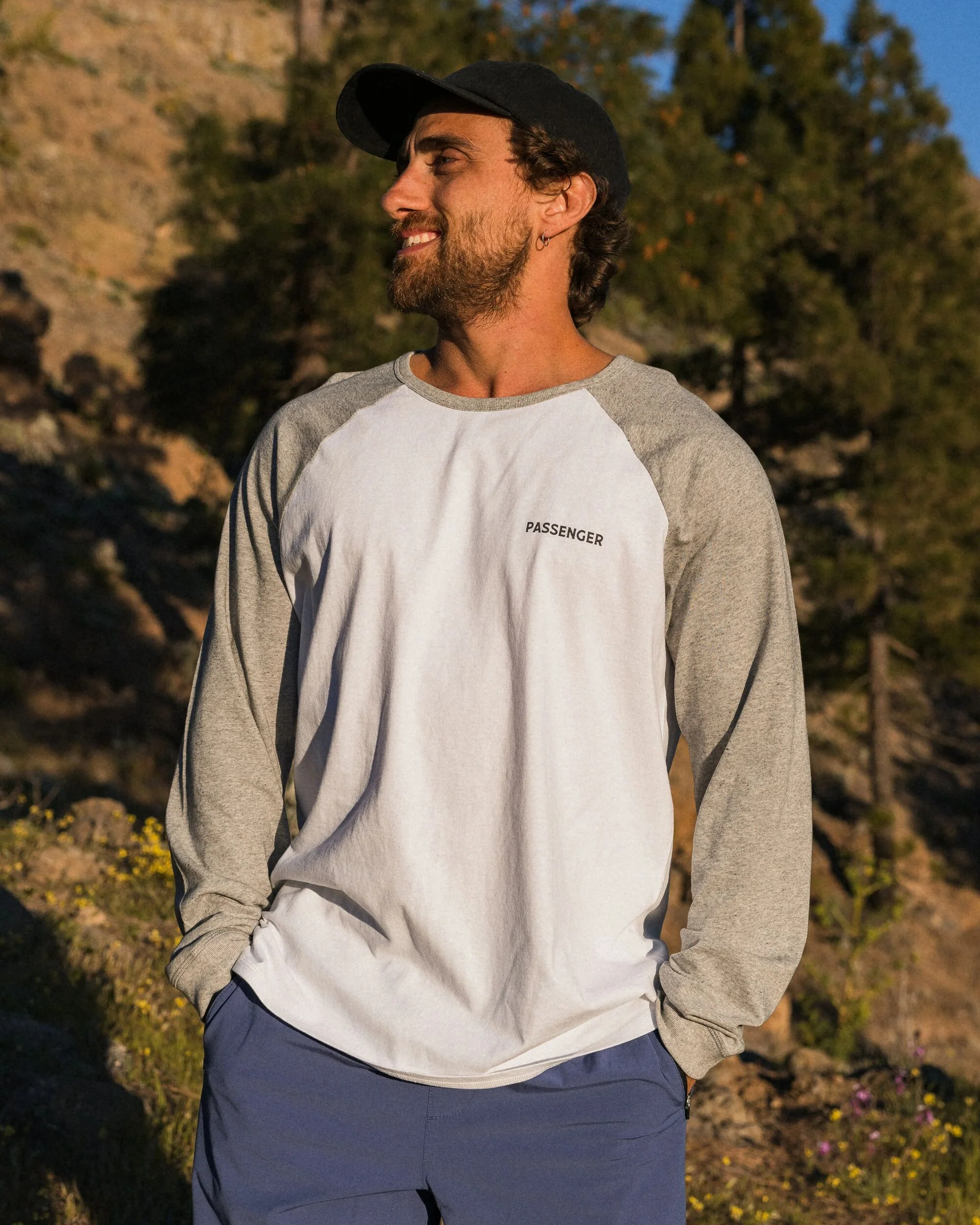 Roamer Raglan LS T-Shirt - White - Image 3