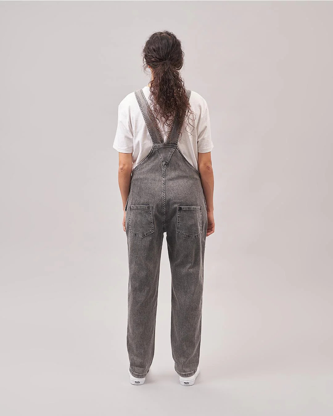 Roamist Organic Cotton Dungarees - Washed Black Denim - Image 13