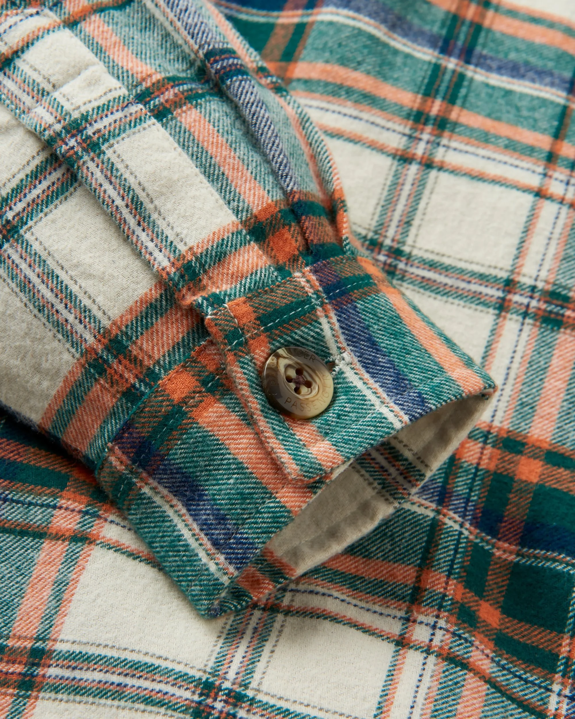 Rootsy Organic Cotton LS Shirt - Birch/Rain Forest Check - Image 9
