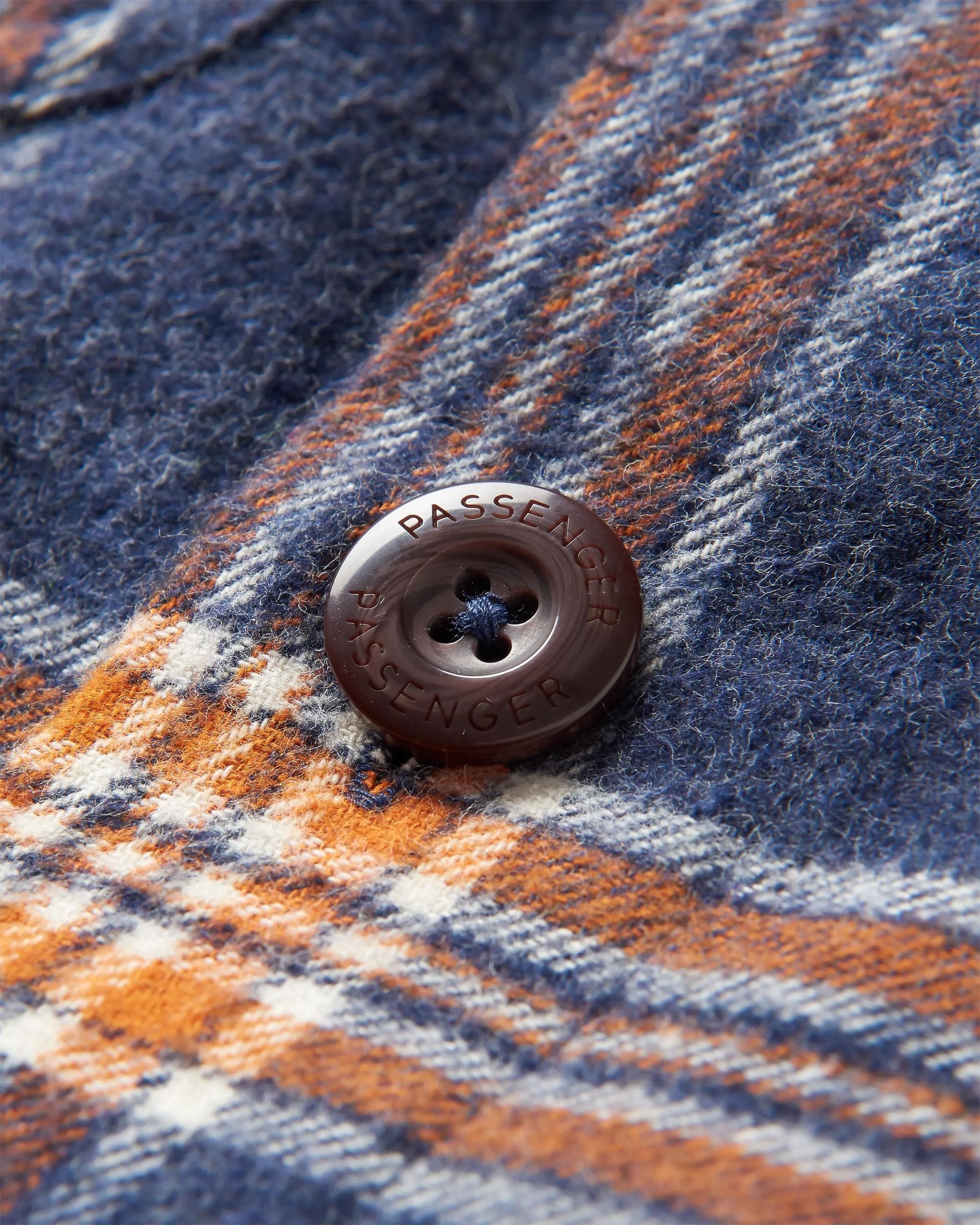 Rustic Organic Cotton Heavyweight Overshirt - Rich Navy Check - Image 11