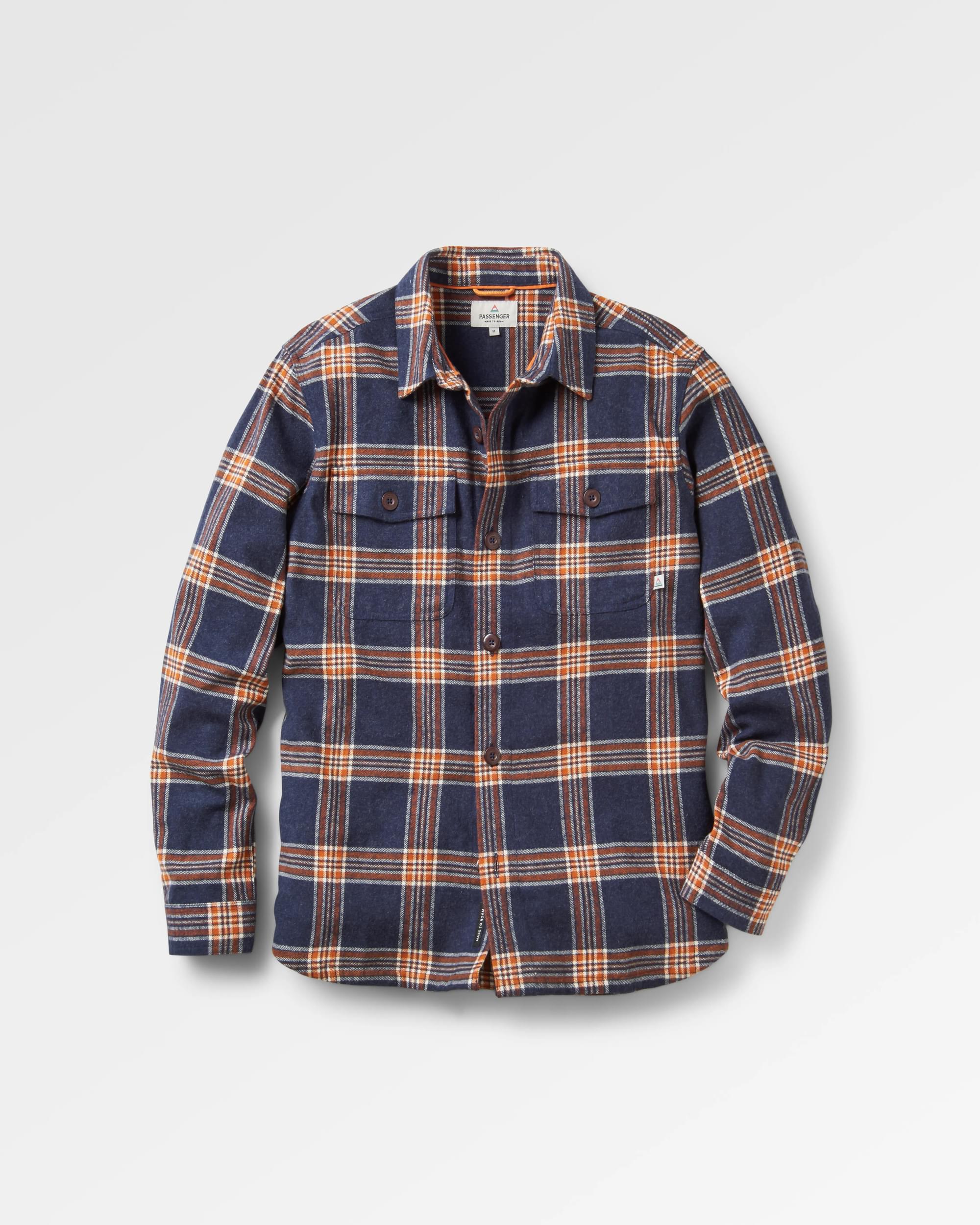 Rustic Organic Cotton Heavyweight Overshirt - Rich Navy Check - Image 2