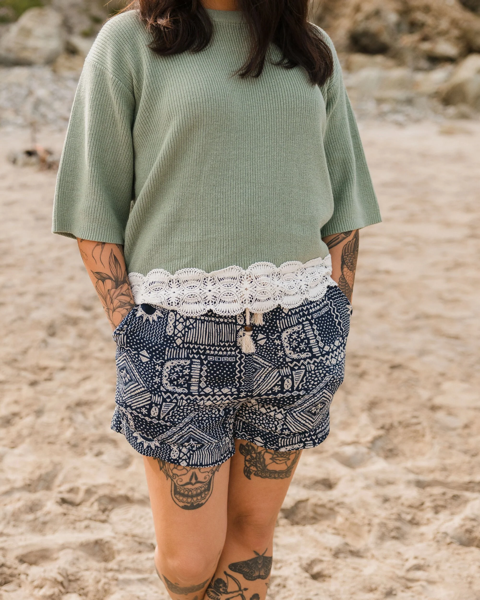 Santosa Woven Short - Vintage Patchwork Navy - Image 5