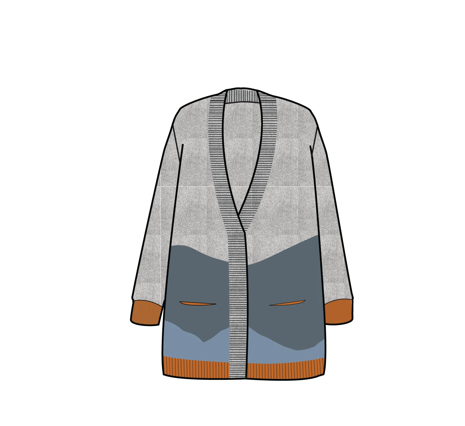 Scenic 'Light' Long Knitted Cardigan - Scenic Grey - Image 10