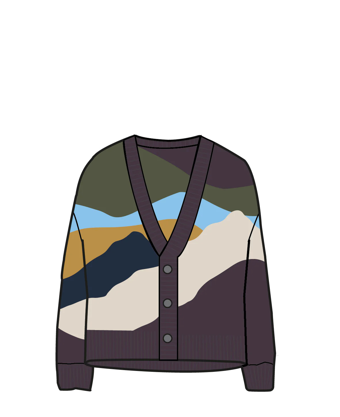 Scenic Knitted Cardigan - Scenic Deep Plum - Image 11