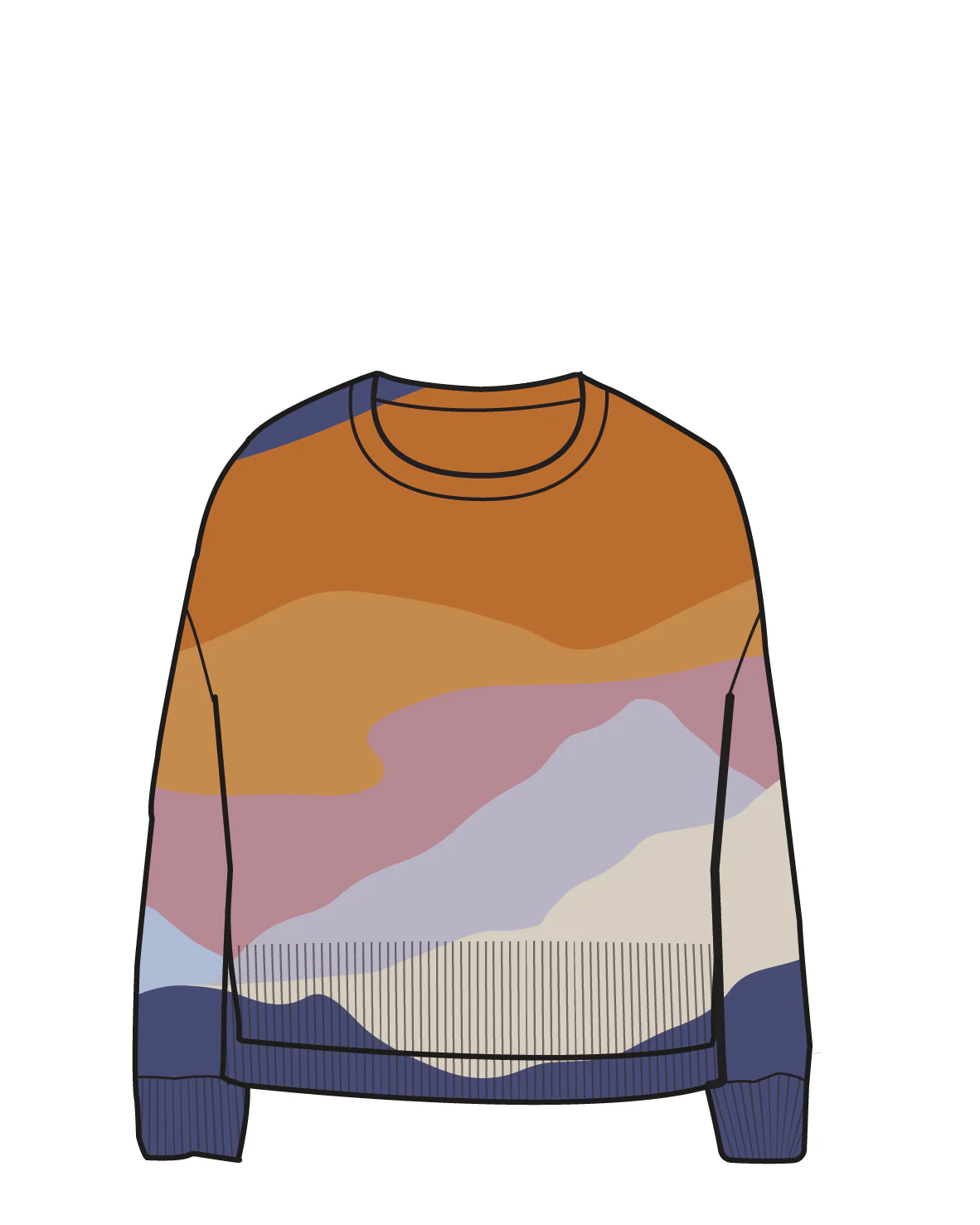 Scenic Knitted Jumper - Scenic Sunrise Orange - Image 10