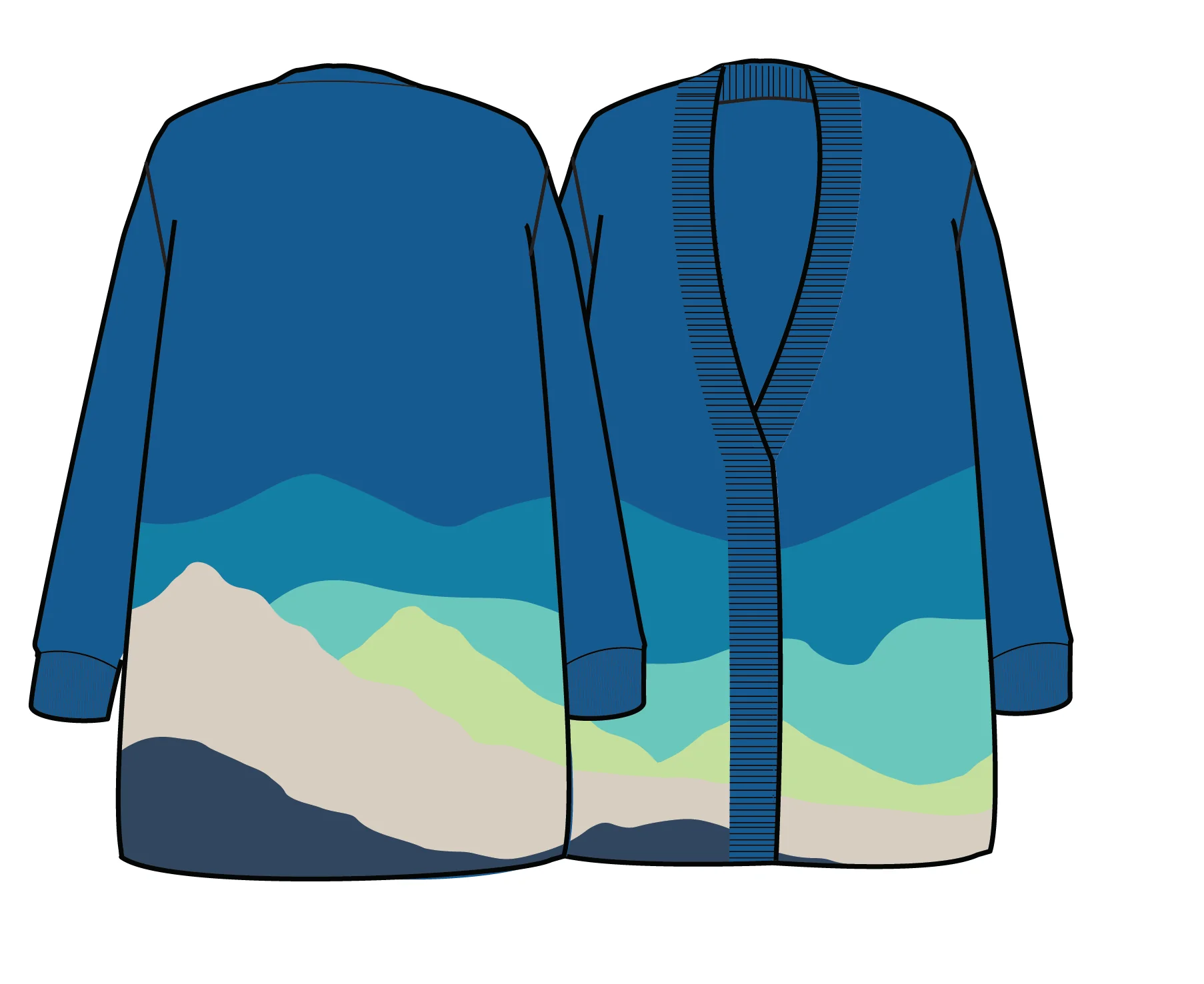 Scenic Long Knitted Cardigan - Scenic Azure Blue - Image 10