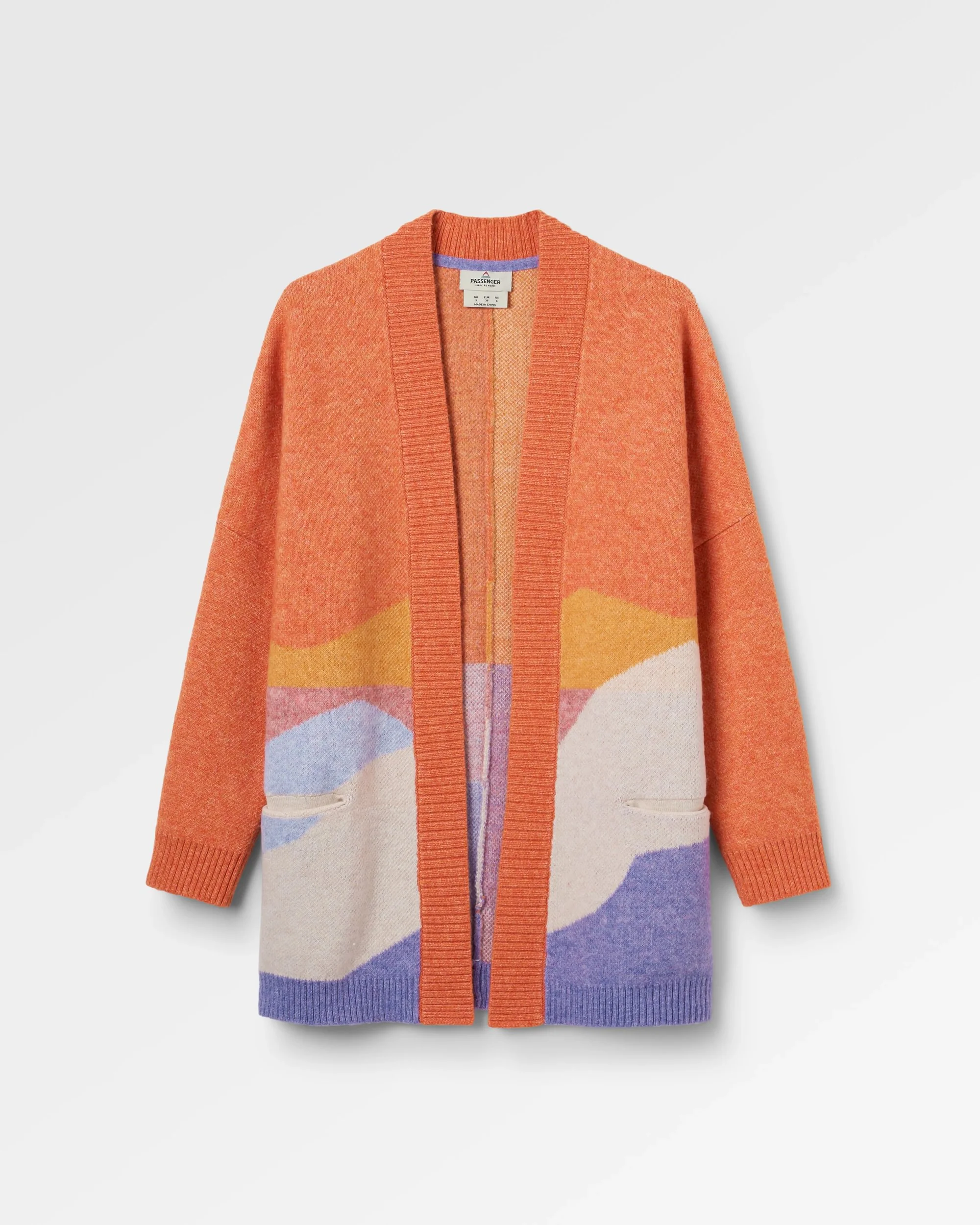 Scenic Long Knitted Cardigan - Scenic Sunrise Orange - Image 2