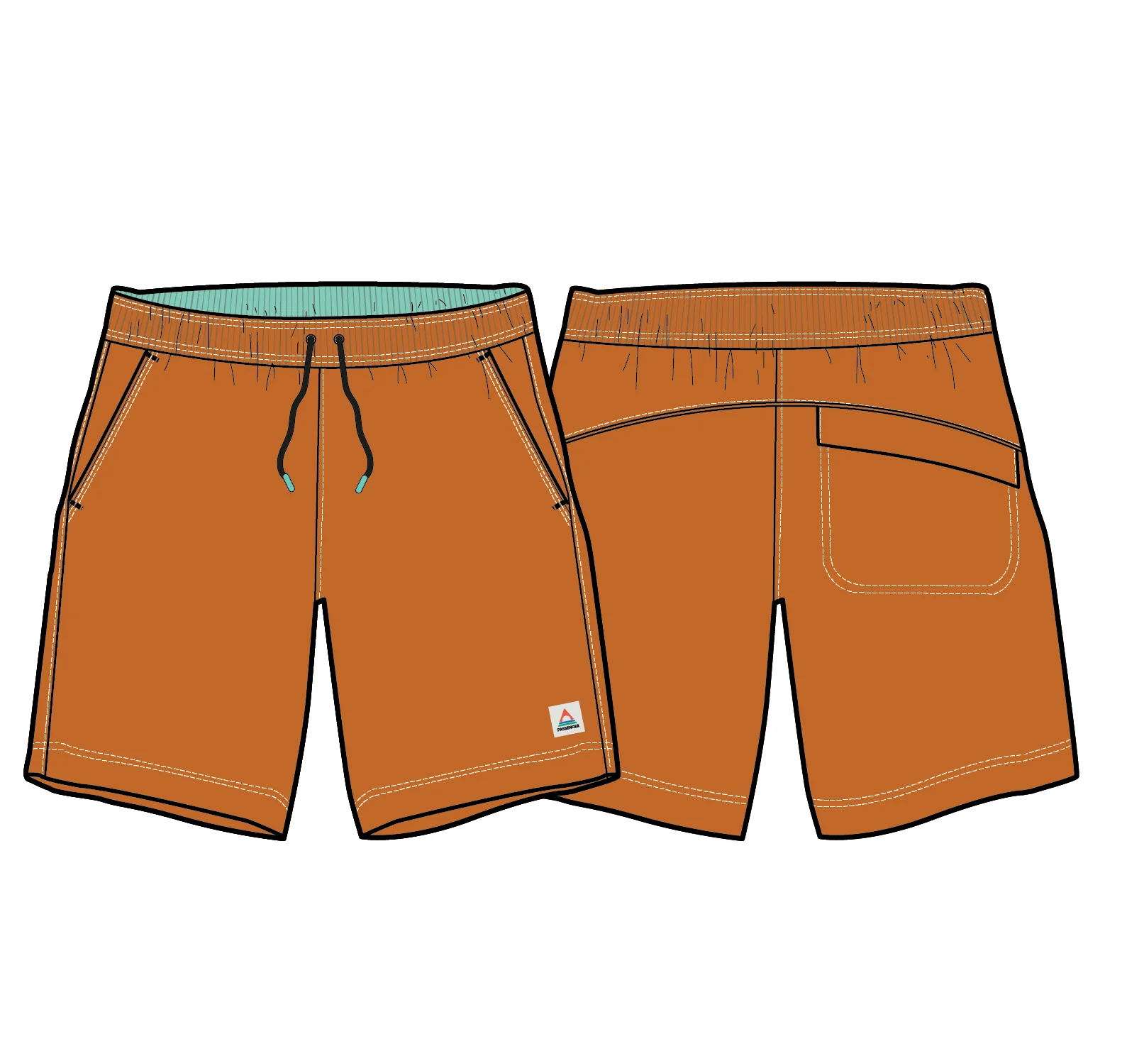 Searcher Longer Line 10" Boardshort - Retro Orange - Image 9