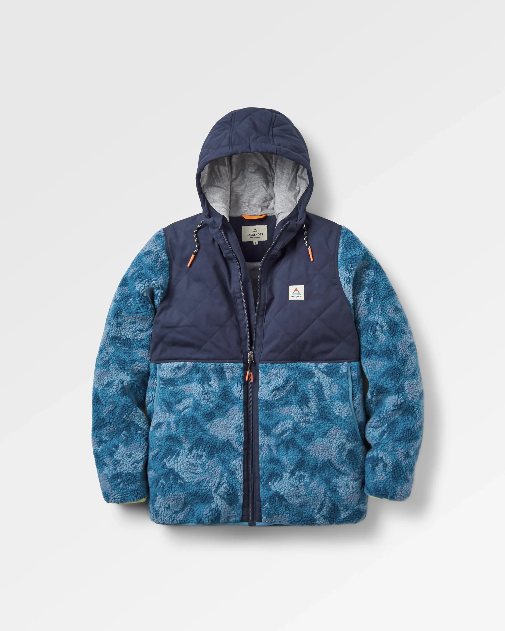 Sefton Deep-Pile Sherpa Full Zip Fleece - Abstract Mountain Blue Steel - Image 2