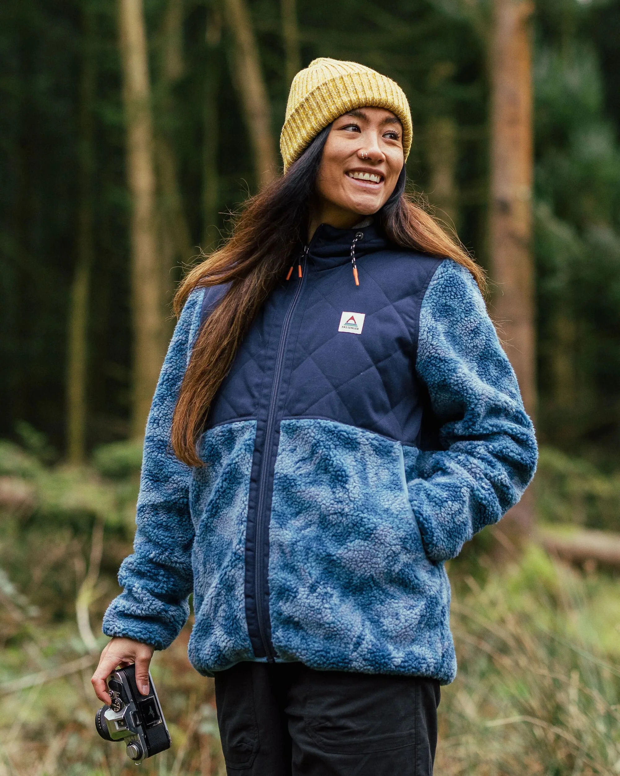 Sefton Deep-Pile Sherpa Full Zip Fleece - Abstract Mountain Blue Steel - Image 3