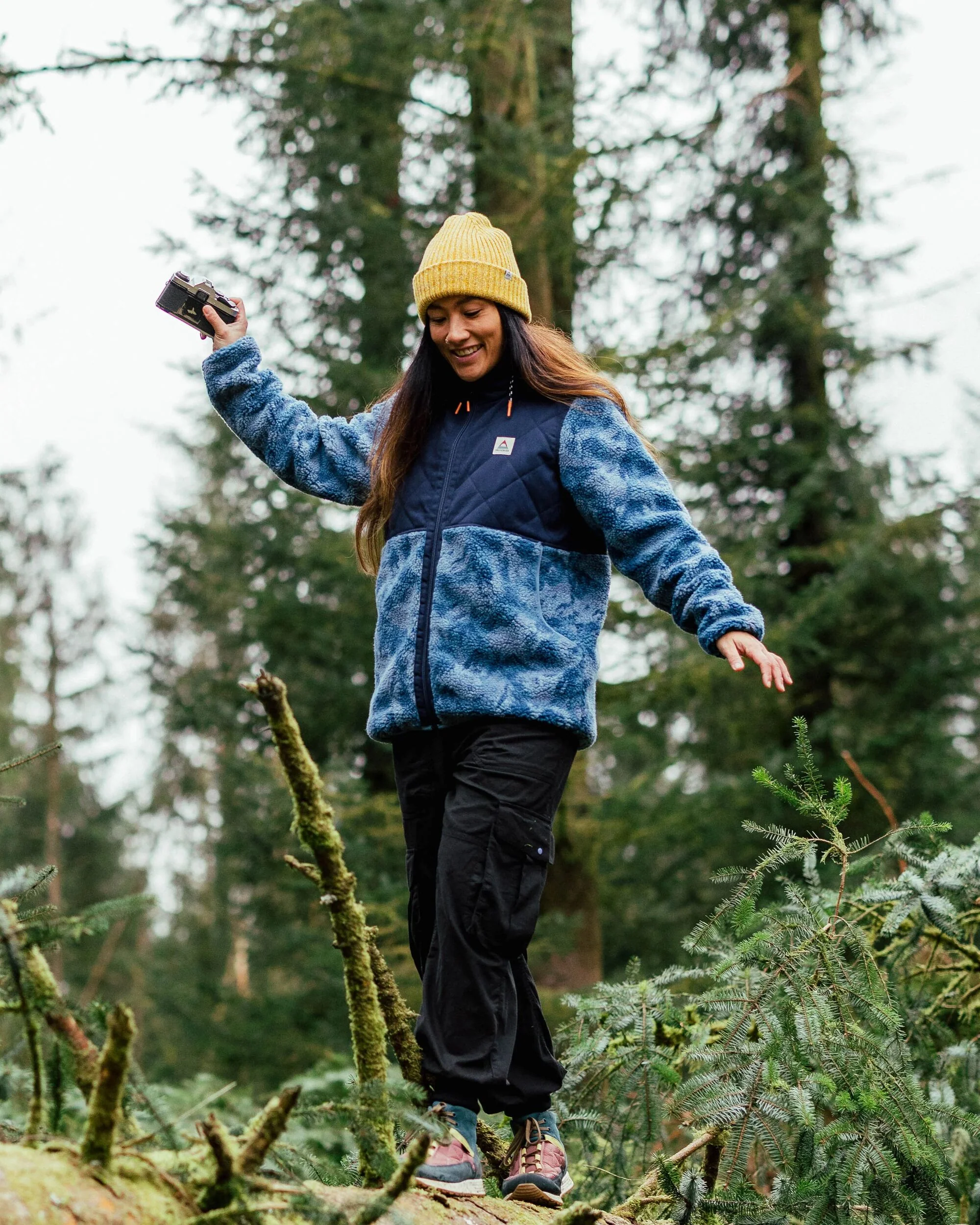 Sefton Deep-Pile Sherpa Full Zip Fleece - Abstract Mountain Blue Steel - Image 5