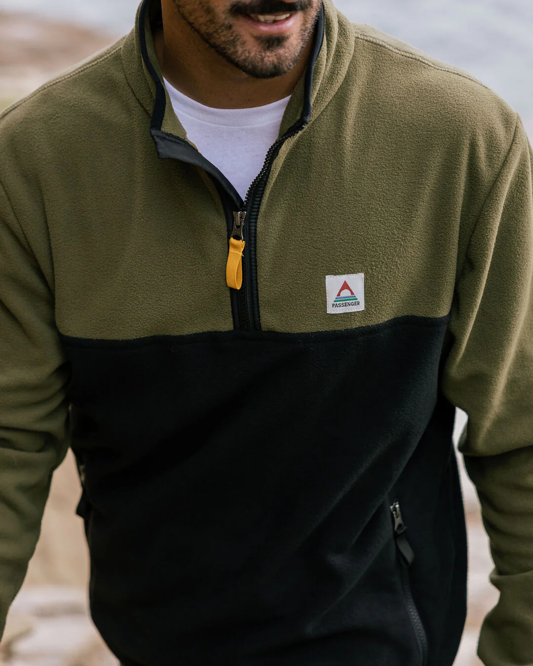 Set Off Polar 1/4 Zip Fleece - Khaki - Image 4