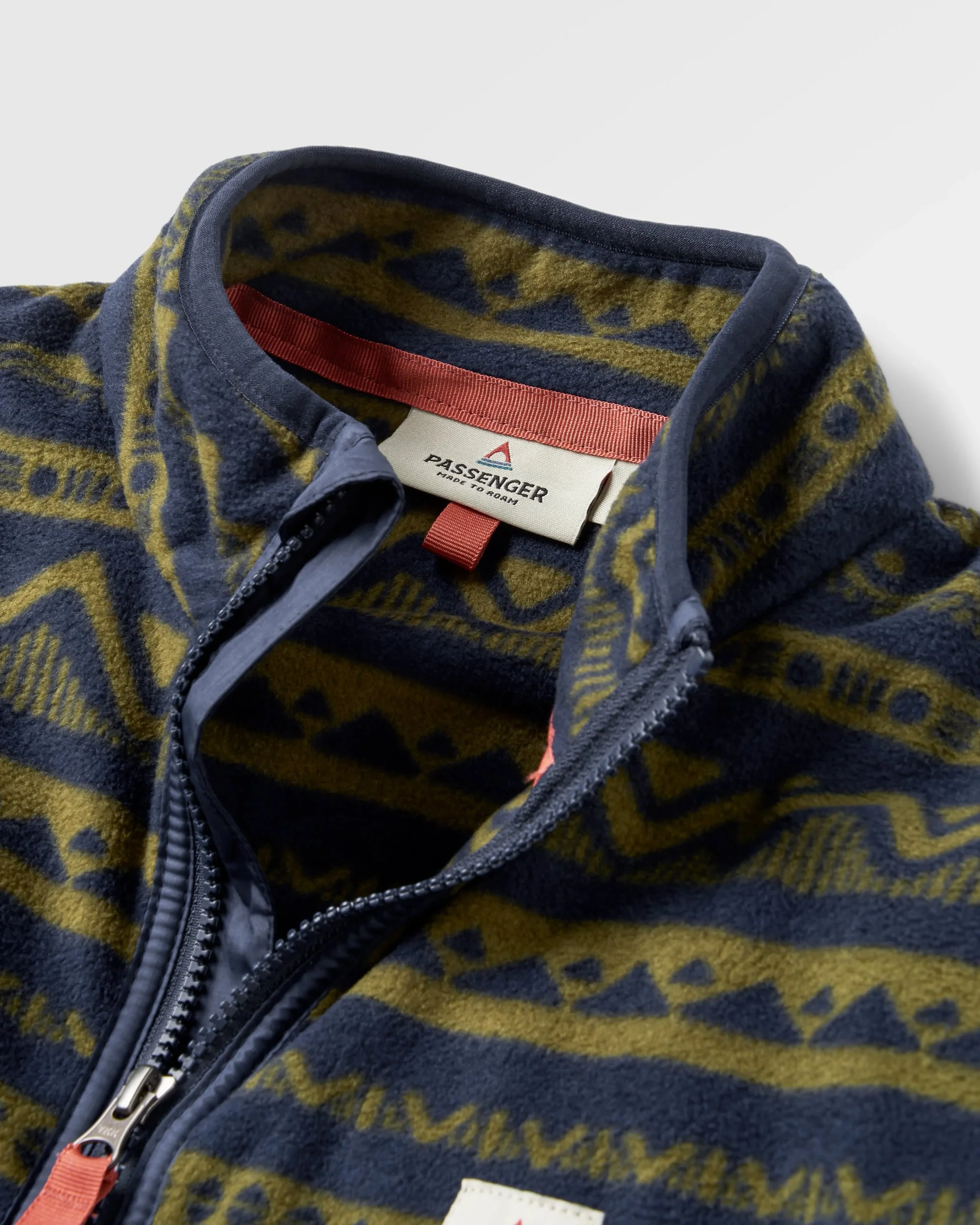 Set Off Polar 1/4 Zip Fleece - Mountain Geo Khaki/Rich Navy - Image 6