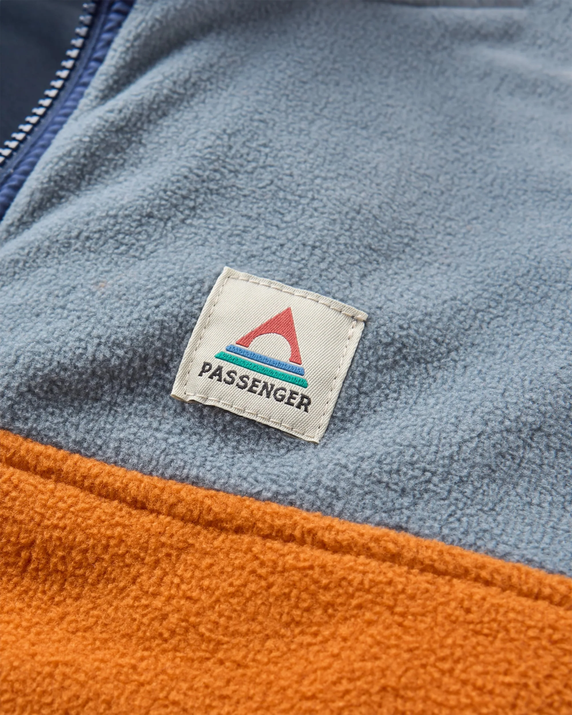 Set Off Polar 1/4 Zip Fleece - Sunset Orange/Storm Grey - Image 2