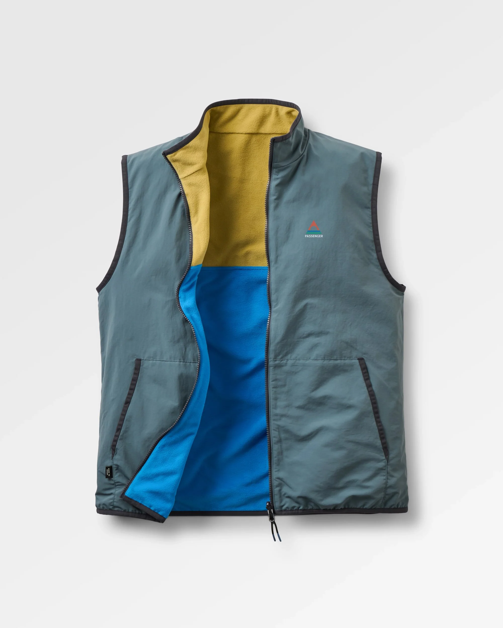 Set Off Reversible Polartec® Fleece Vest - Warm Beige/Marine Blue - Image 2