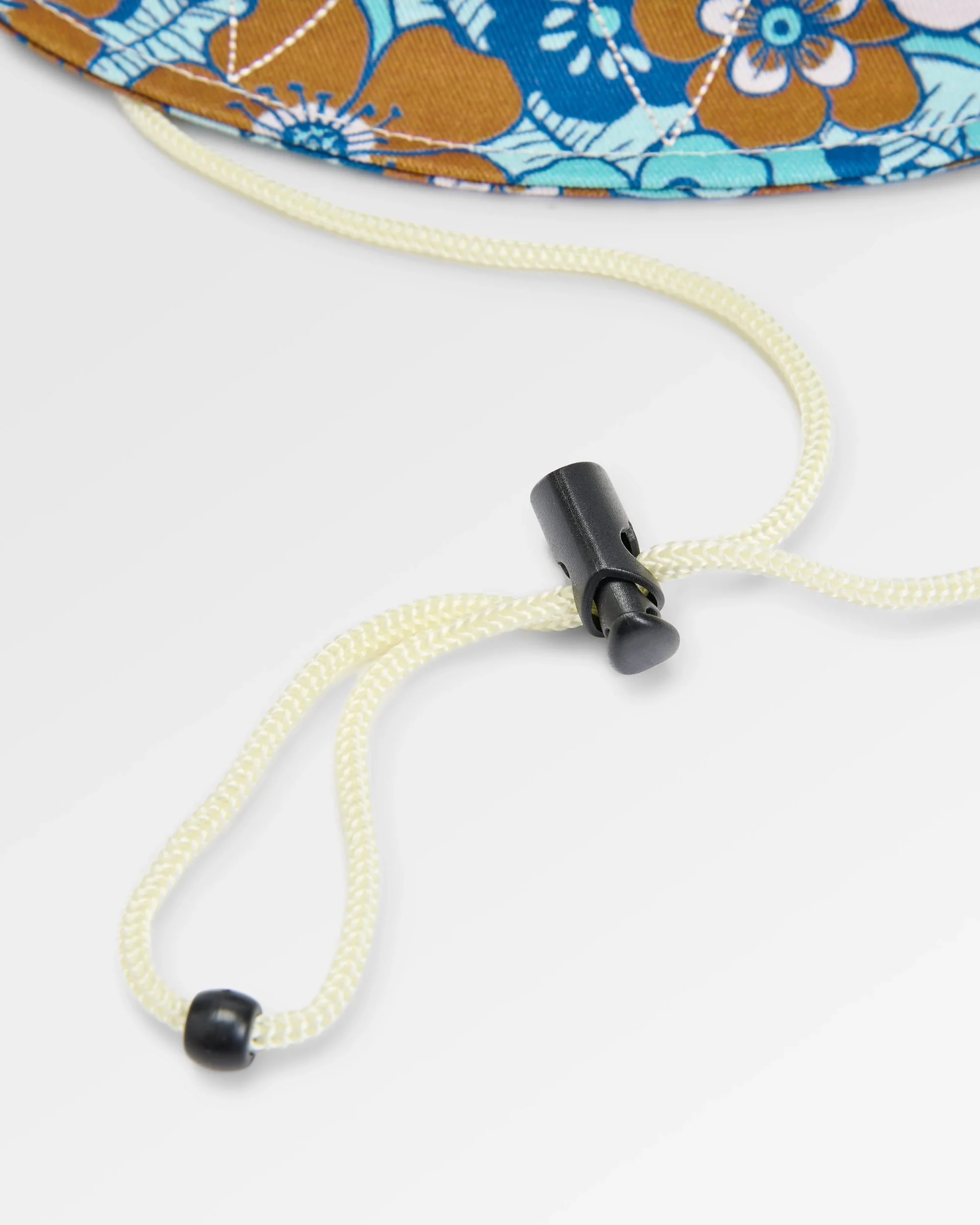 Shaded Organic Bucket Hat - Vintage Floral Aqua - Image 7
