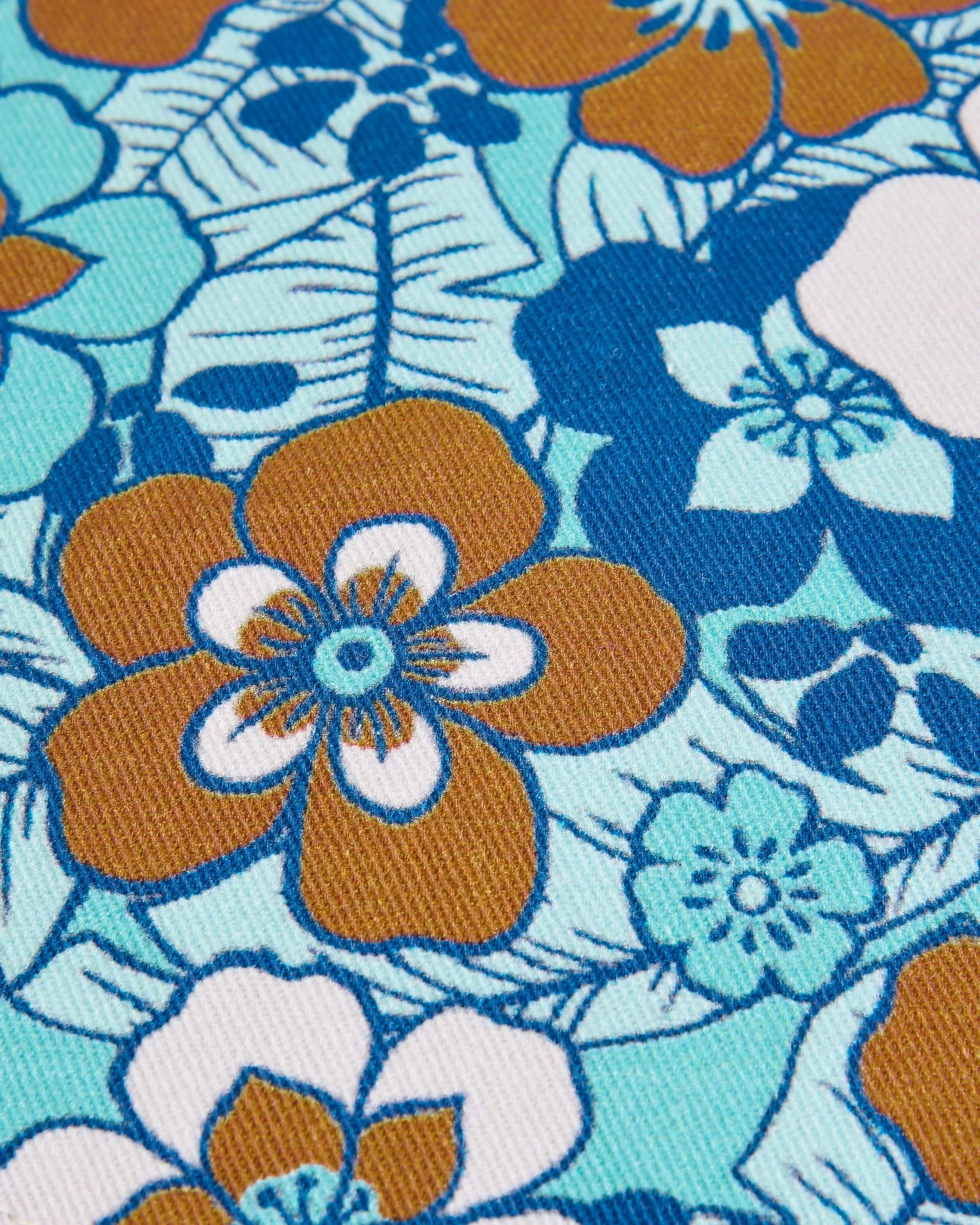 Shaded Organic Bucket Hat - Vintage Floral Aqua - Image 8