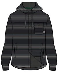 Sherwood Check Hooded Overshirt - Black Stripe - Image 11