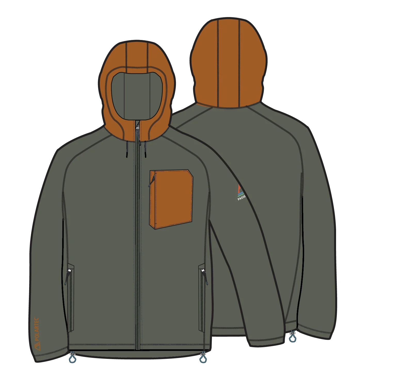 Sierrascape Men's Polartec® Fleece Hoodie - Dusty Olive - Image 12