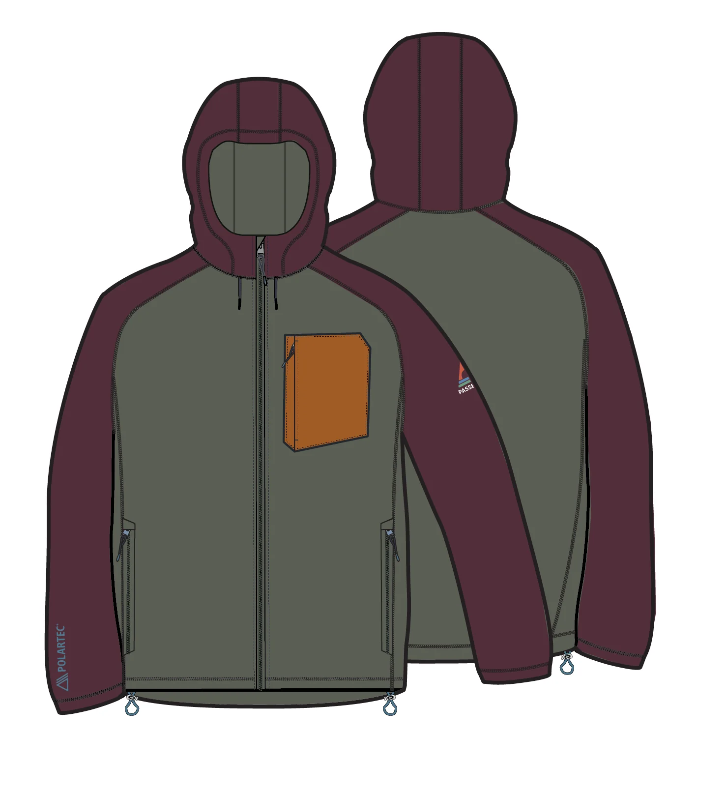 Sierrascape Women's Polartec® Fleece Hoodie - Fig/Dusty Olive - Image 11