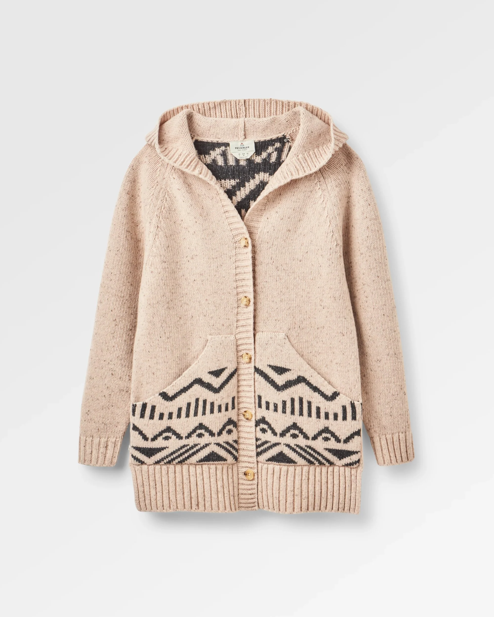 Snoozle Knitted Hooded Cardigan - Oatmeal - Image 2
