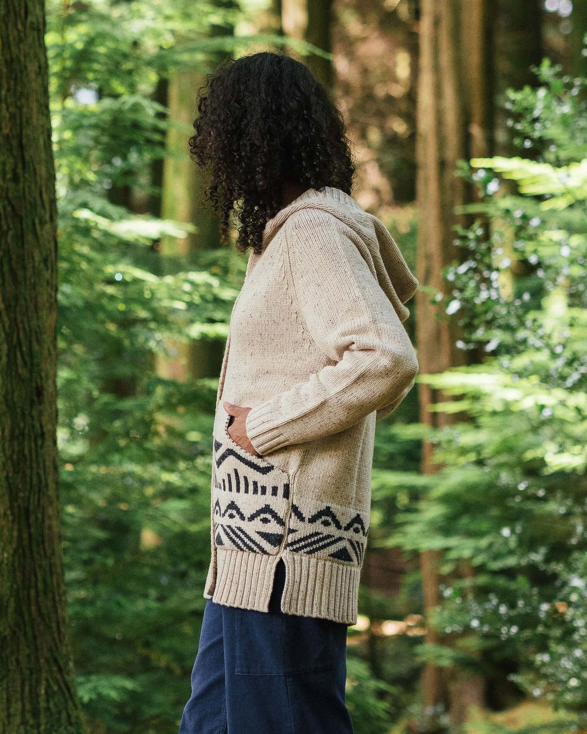 Snoozle Knitted Hooded Cardigan - Oatmeal - Image 4