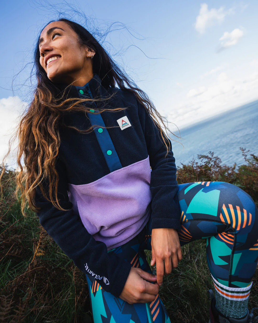 Women's Snowdrop Polartec® Fleece - Lilac/ Deep Navy - Image 3