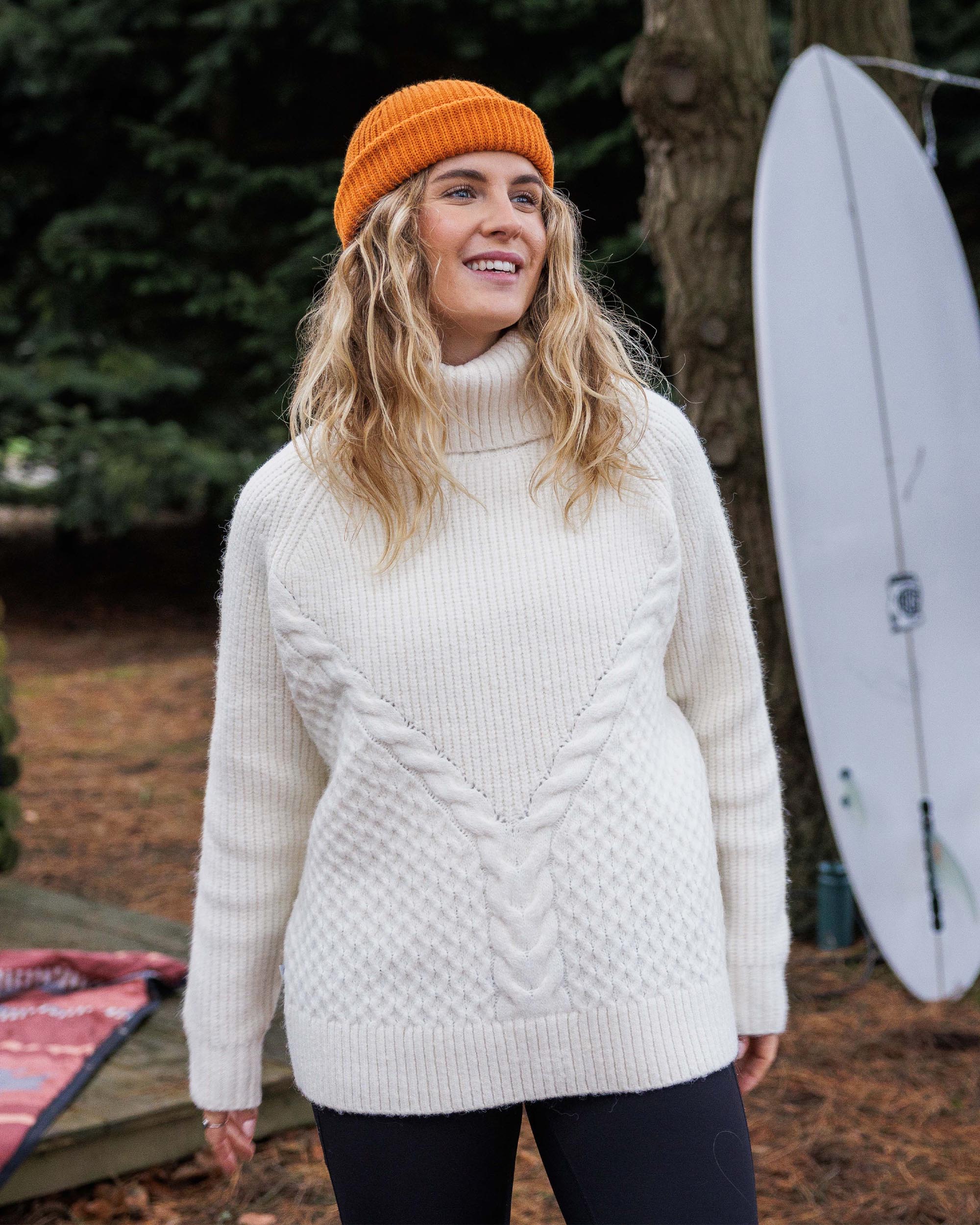 Snuggle Knitted Polo Neck - Off White - Image 4
