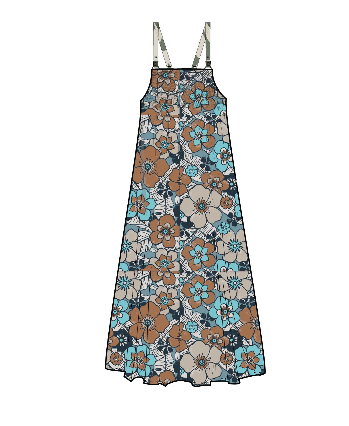 Soleis Woven Maxi Dress - Vintage Floral Aqua - Image 5