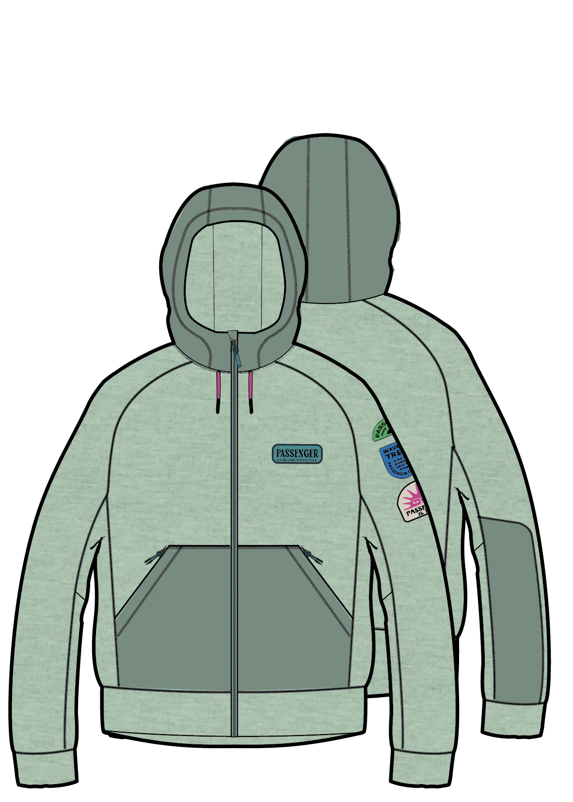 Women's Solscape Active Hoodie - Pistachio Marl - Image 9