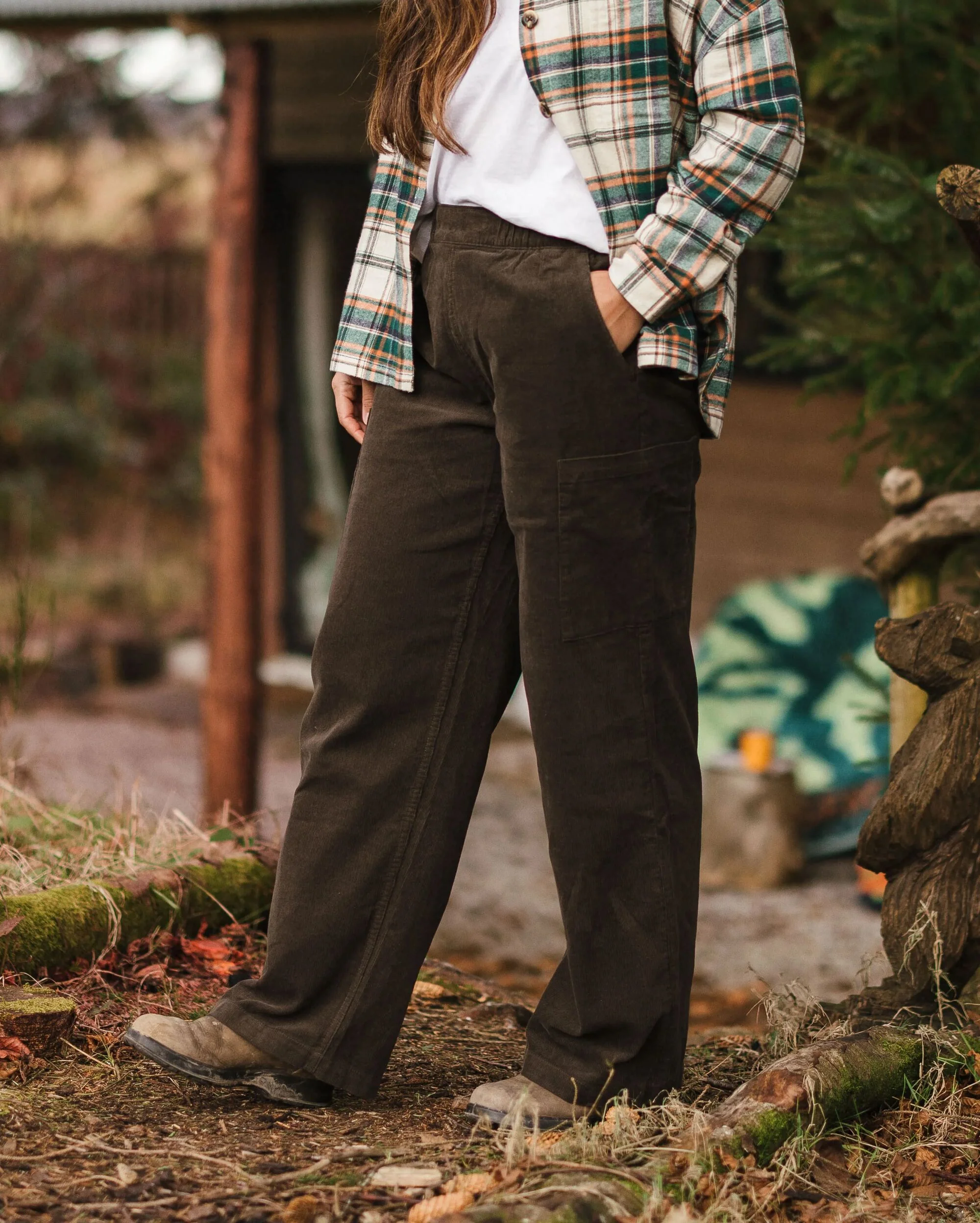 Someday Organic Cotton Corduroy Trouser - Coffee - Image 3