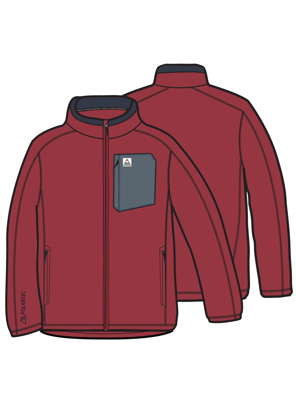 Stargazer Polartec® Fleece - Garnet - Image 7