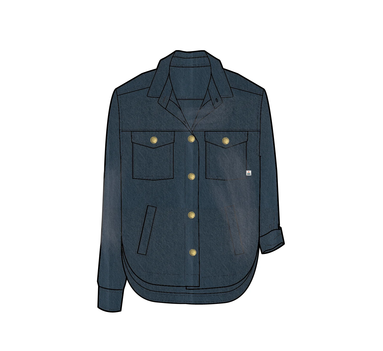 Stella Denim LS Shirt - Washed Black Denim - Image 7