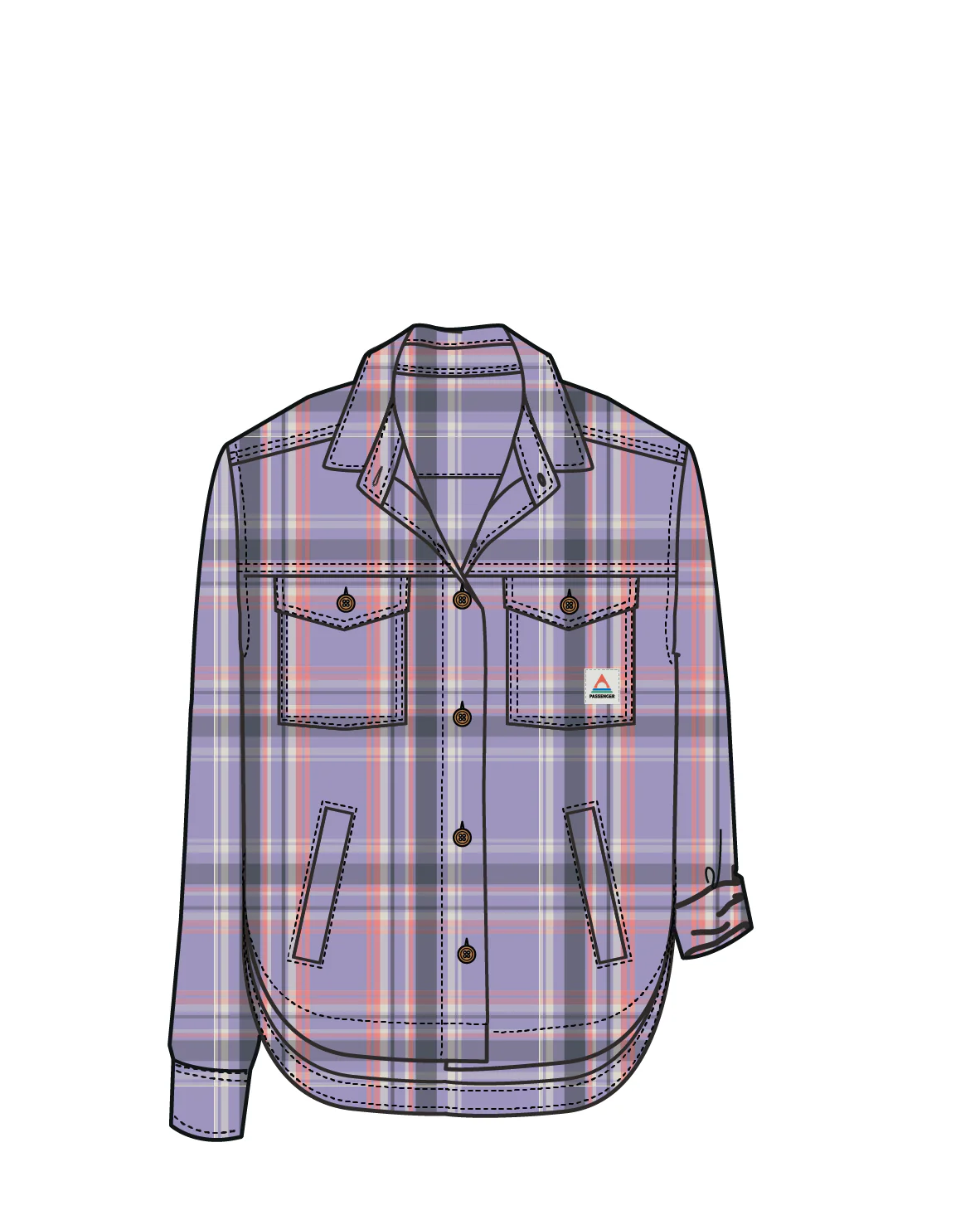 Stella LS Shirt - Retro Purple Check - Image 12