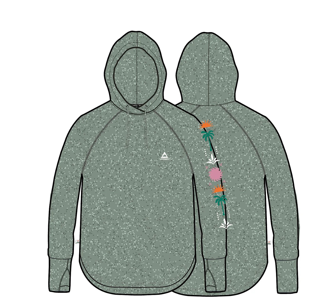 Sunvale Hooded UPF50 LS T-Shirt - Pistachio Marl - Image 7