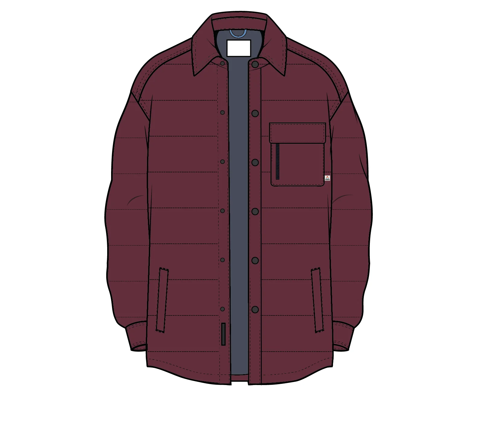 Taranaki Canvas Quilted Overshirt - Fig - Image 6