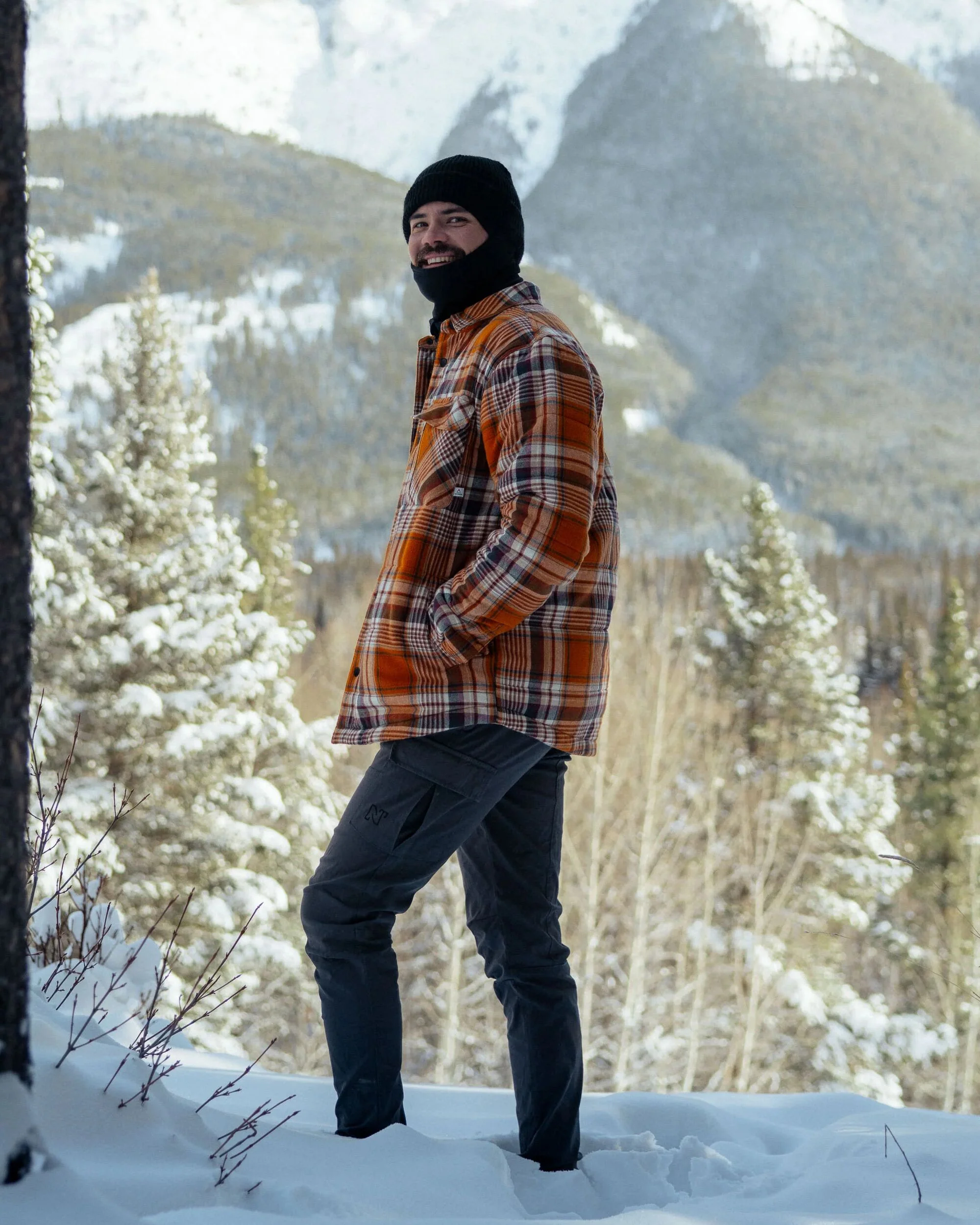 Taranaki Quilted Overshirt - Retro Orange Check - Image 4
